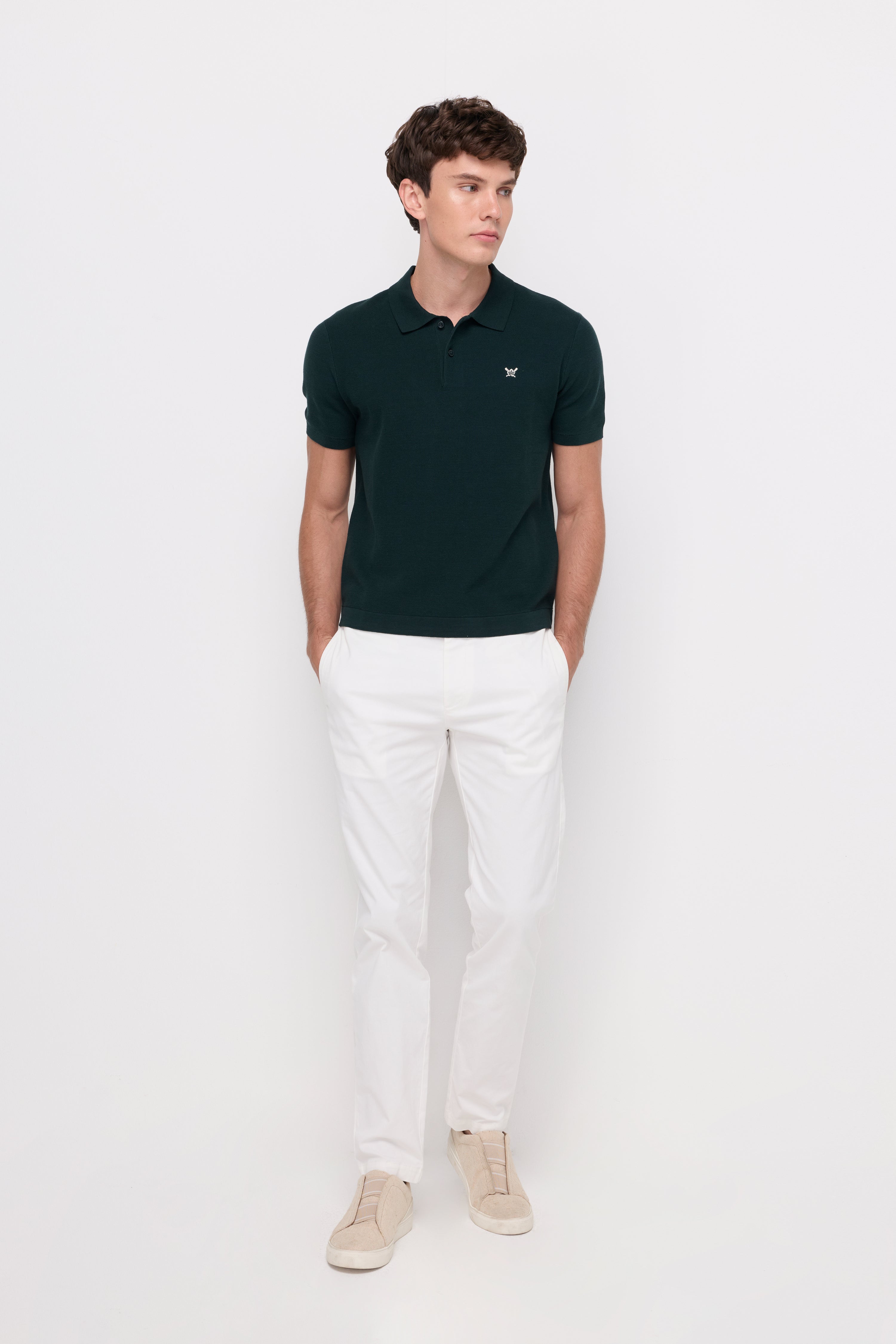 RIBBED KNIT POLO