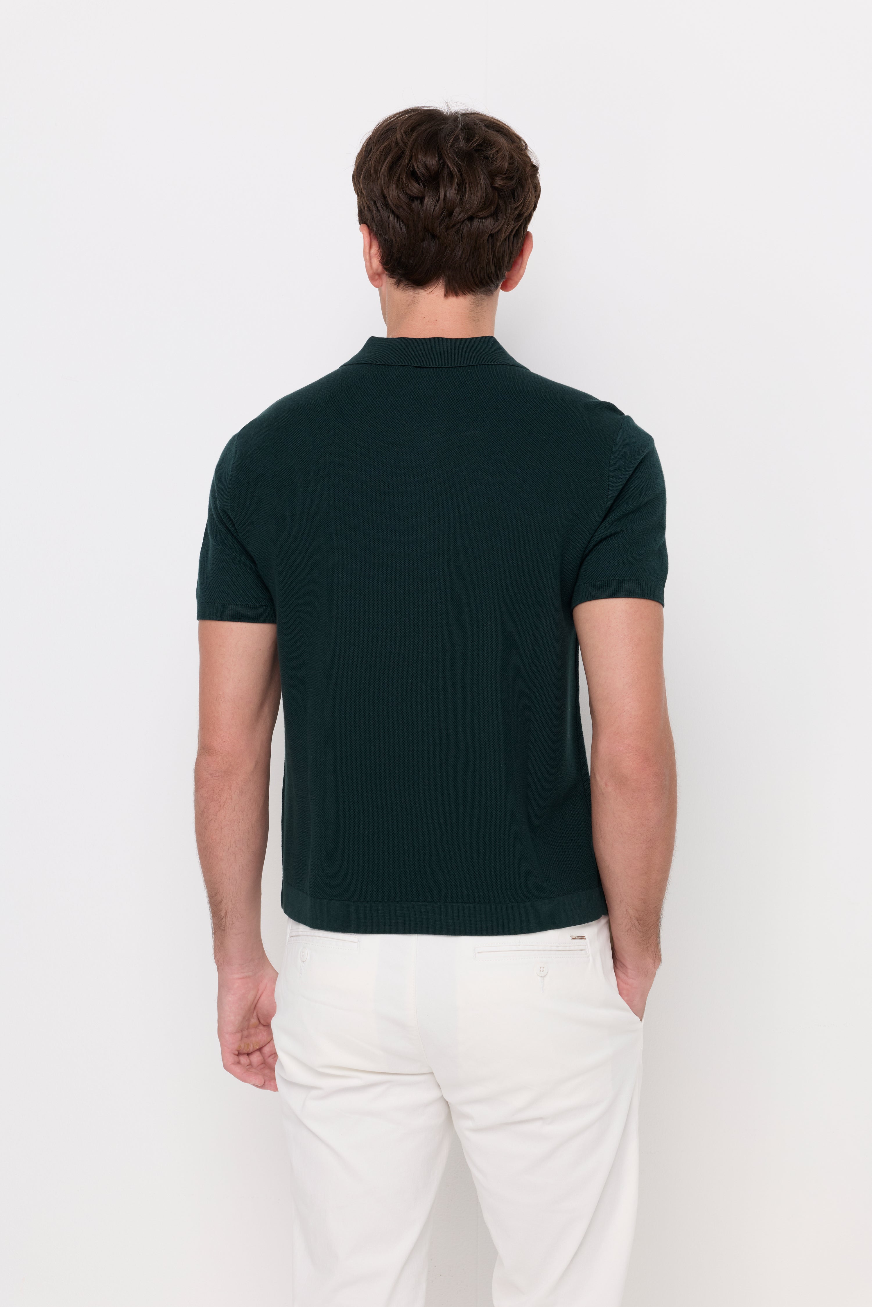 RIBBED KNIT POLO