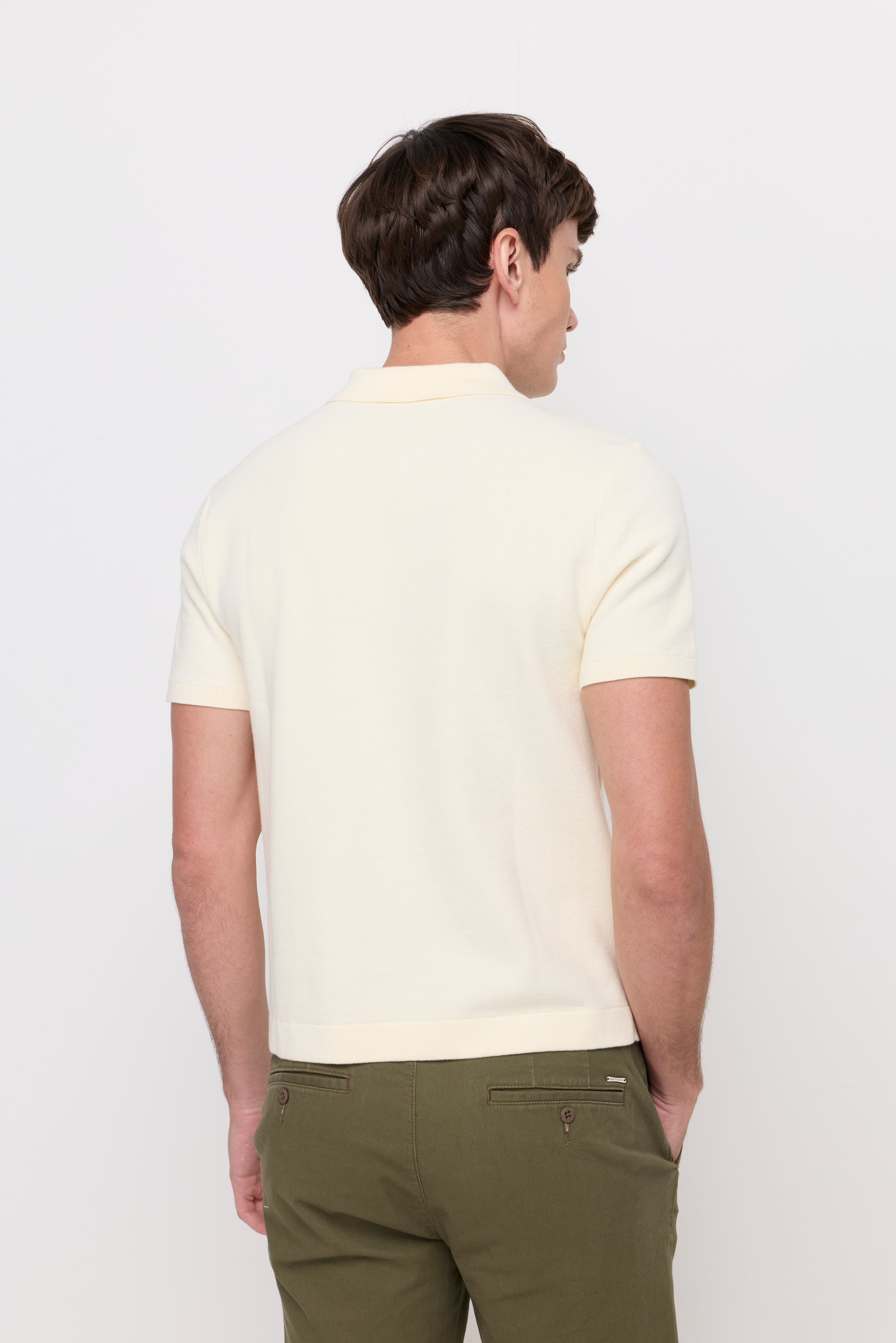 RIBBED KNIT POLO