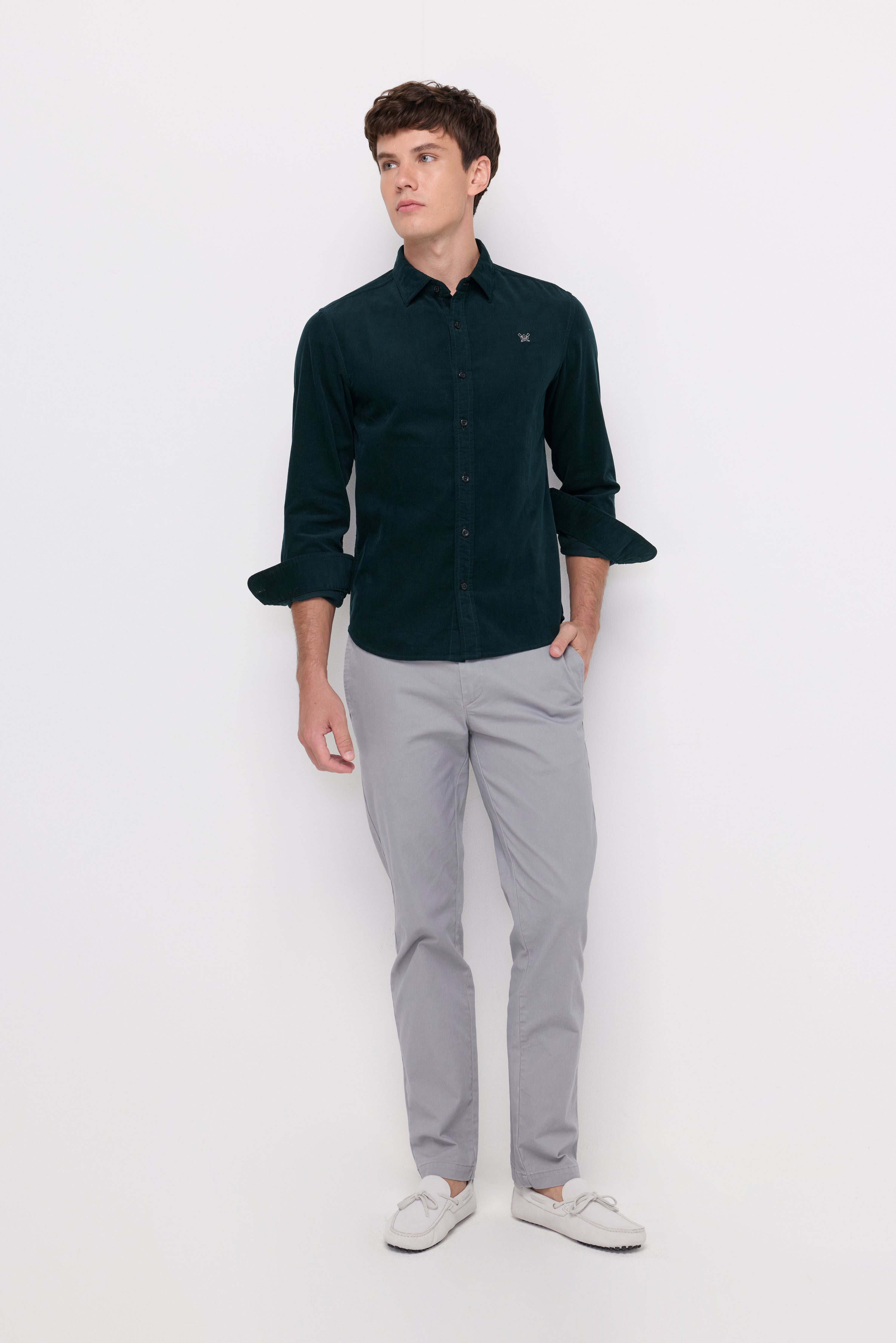 CORDUROY EMBROIDERED SHIRT
