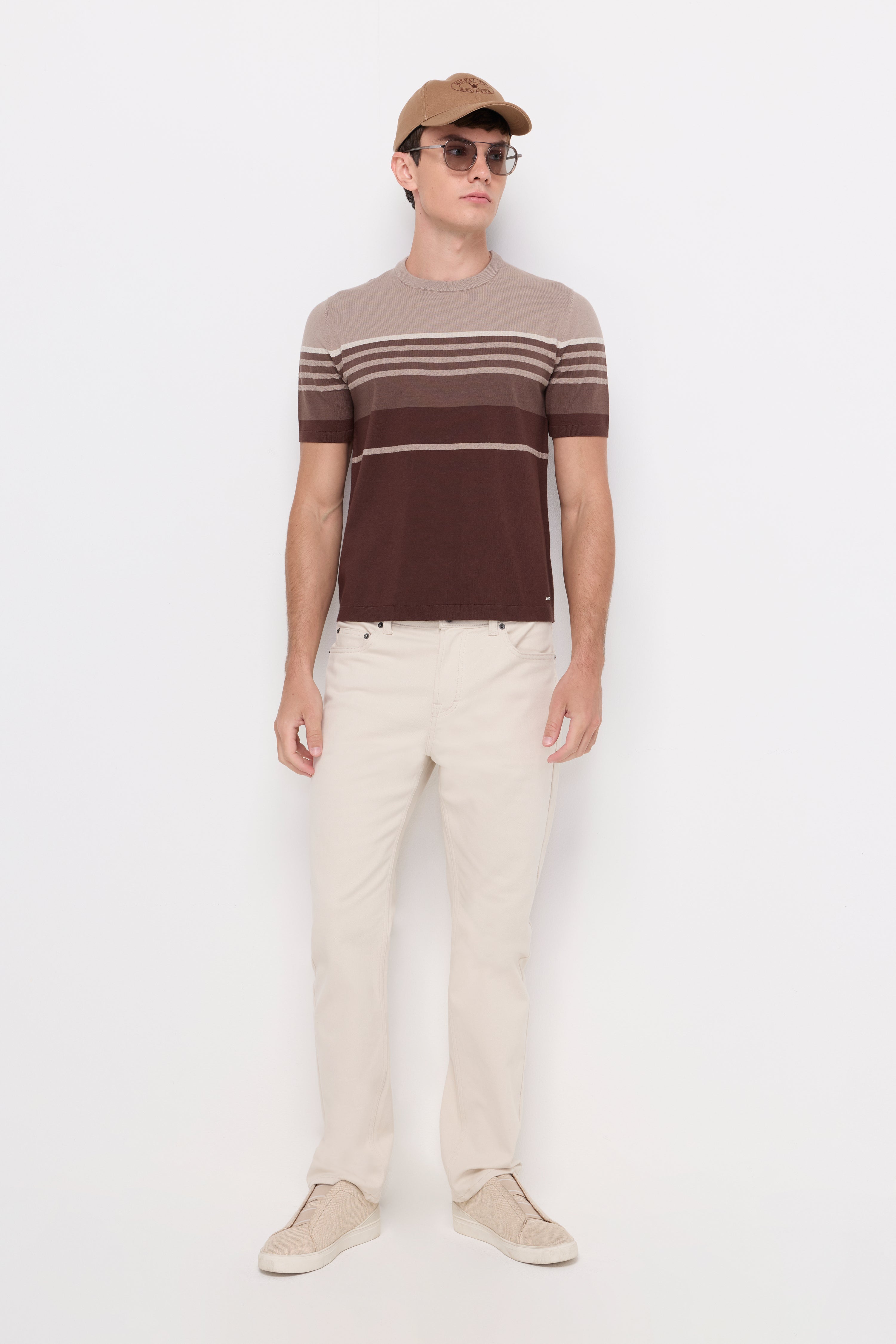 GRADIENT STRIPE KNIT T-SHIRT