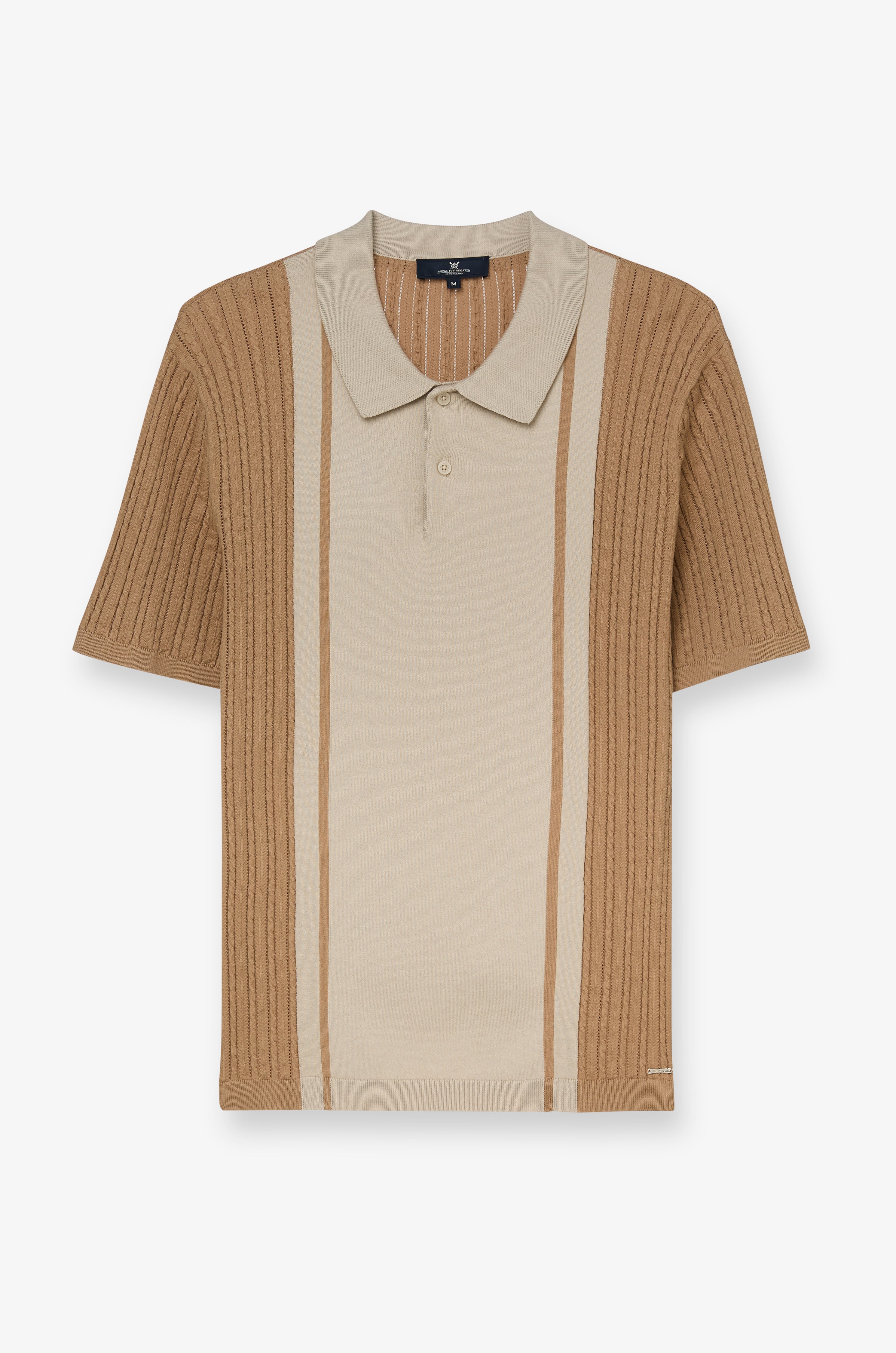 TEXTURED KNIT PANEL POLO