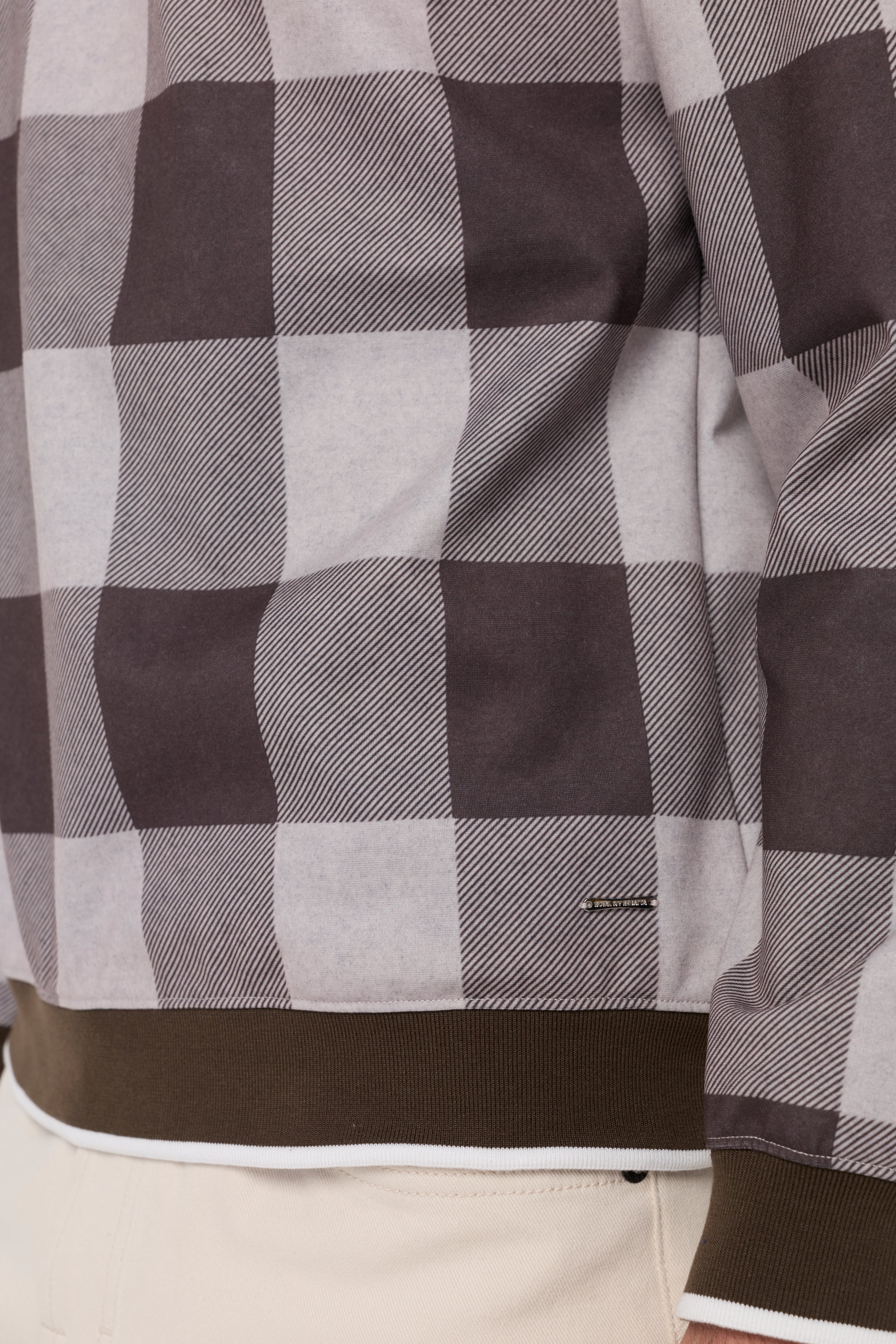 CHECK KNIT SWEATSHIRT