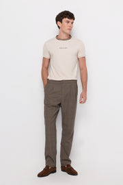 GLEN CHECK DRAWSTRING TROUSERS