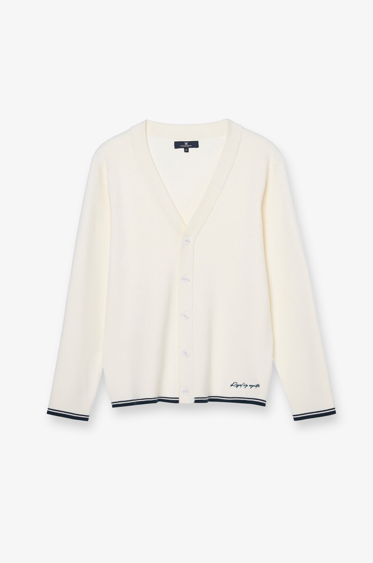 RIB-TRIM COTTON KNIT CARDIGAN