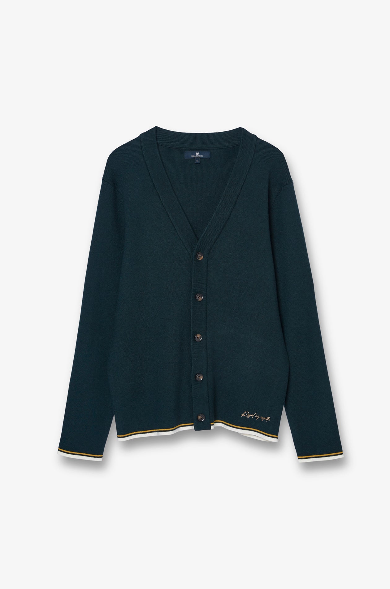 RIB-TRIM COTTON KNIT CARDIGAN