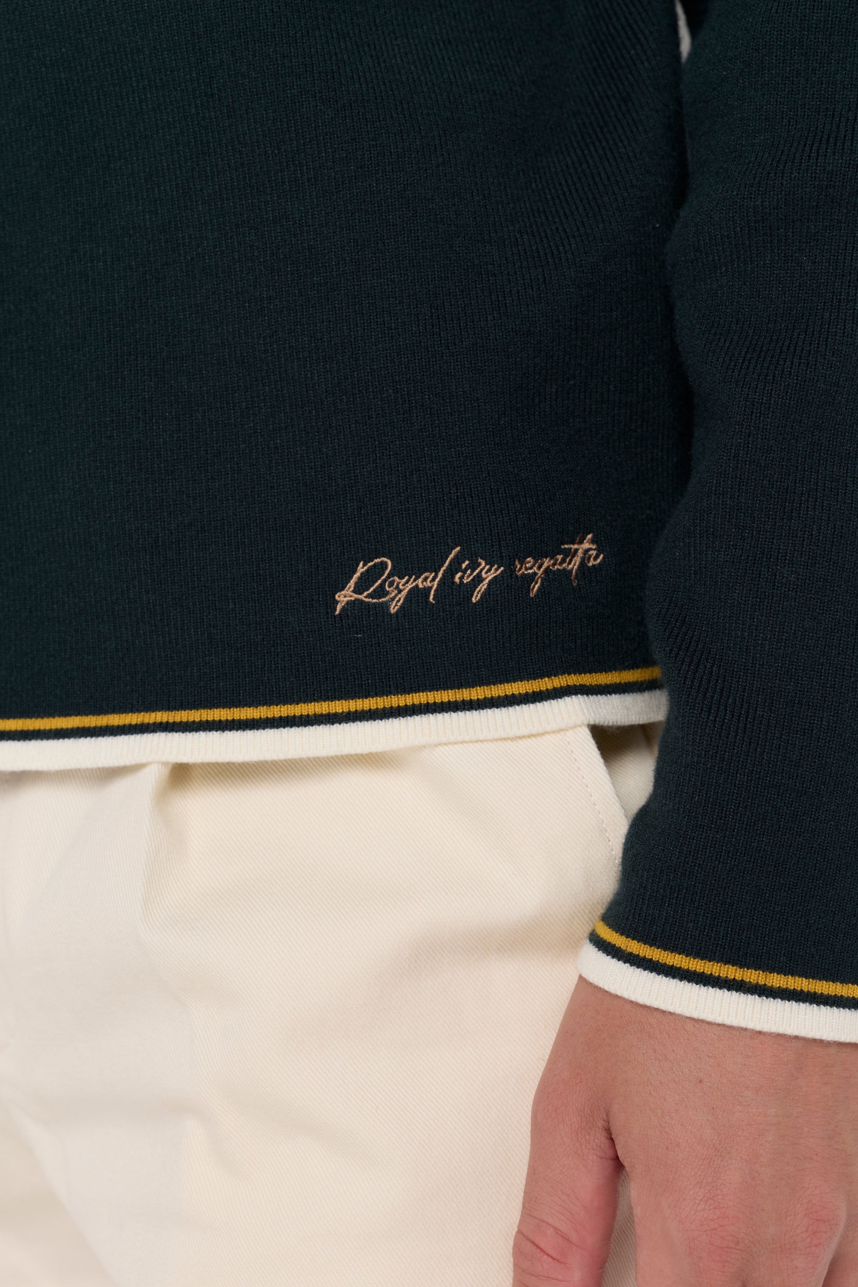 RIB-TRIM COTTON KNIT CARDIGAN