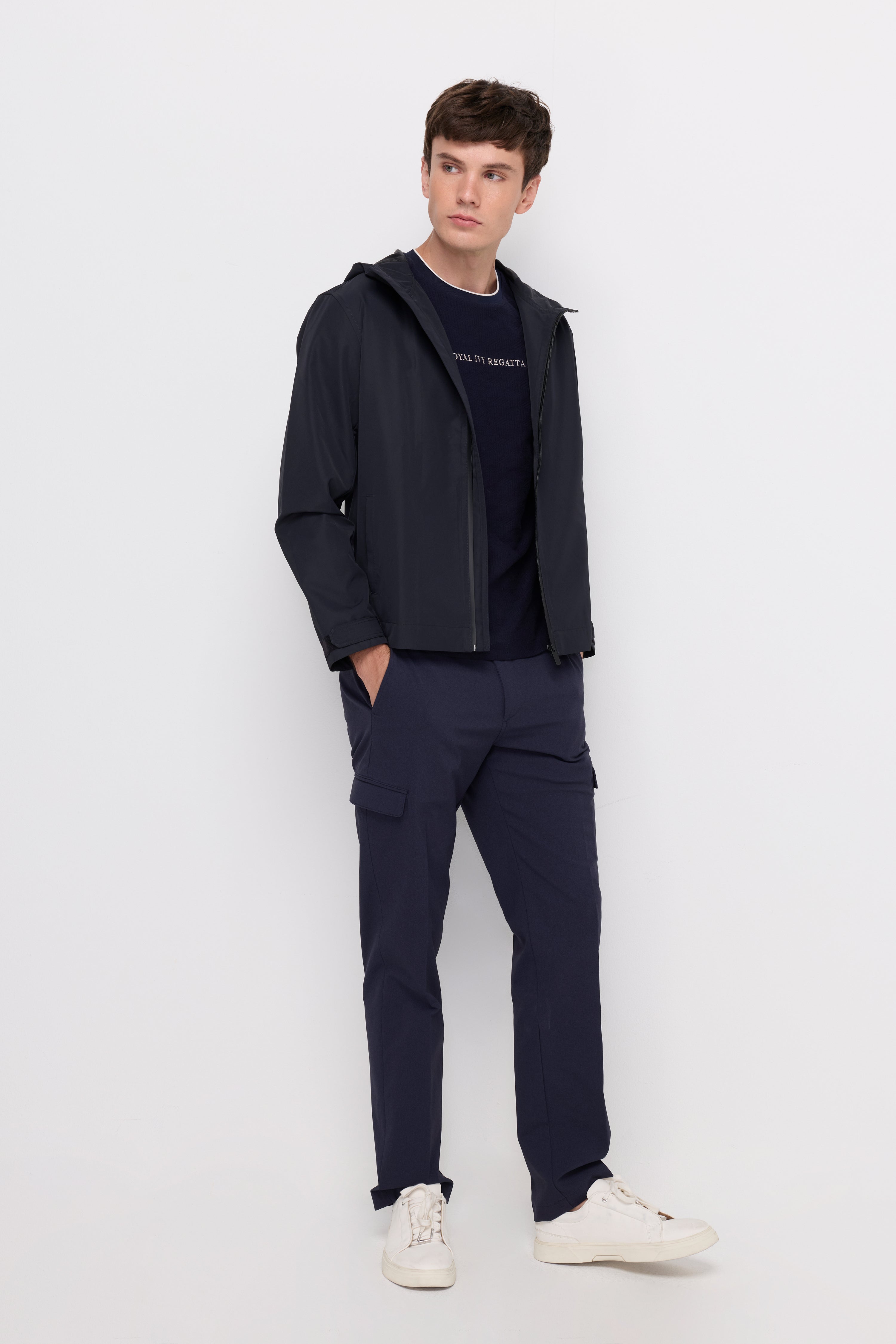 WATER-REPELLENT ZIP-UP HOODED JACKET