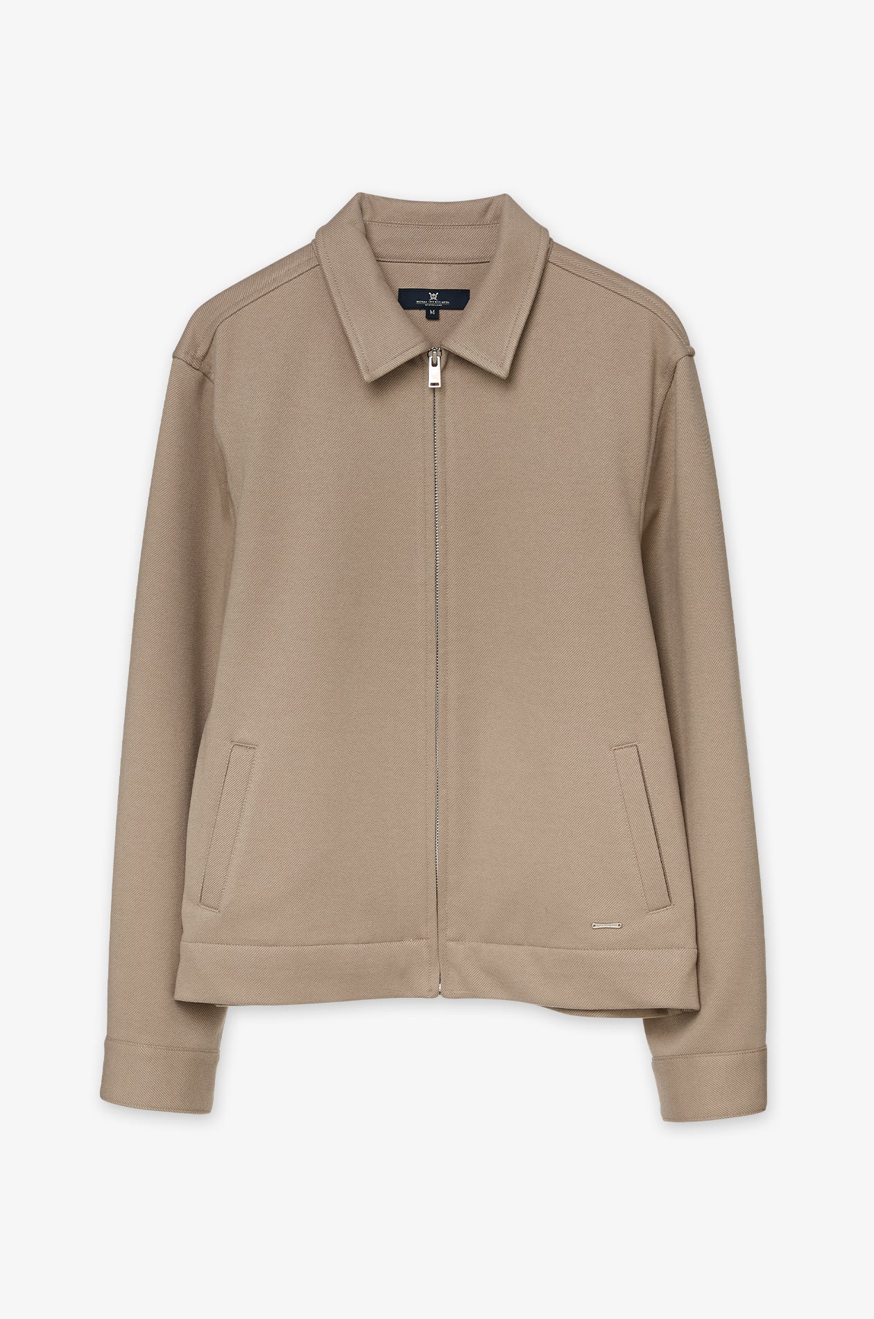 TEXTURED ZIP-FRONT HARRINGTON JACKET