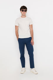 SLIM-FIT COTTON TROUSERS