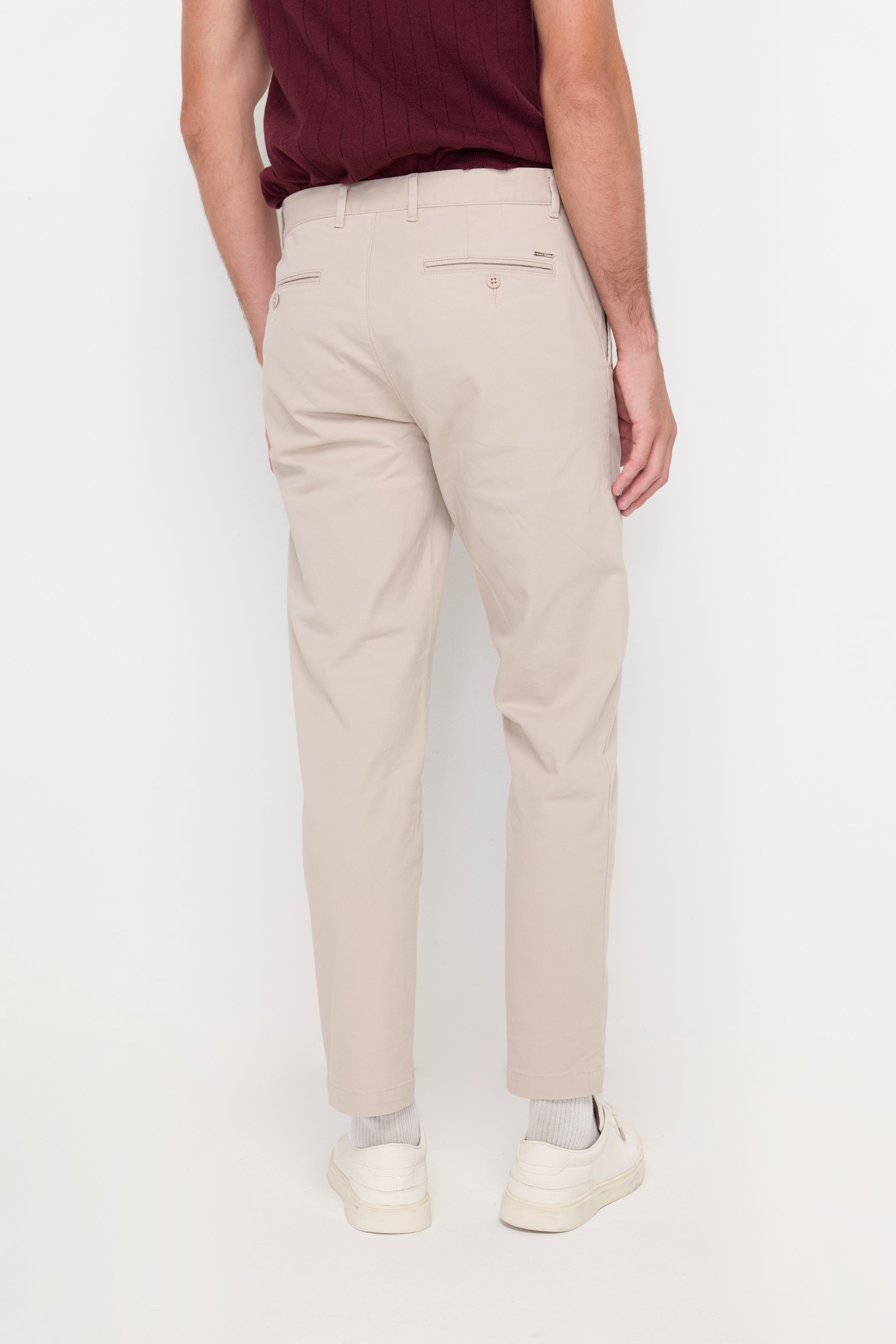SLIM-FIT COTTON TROUSERS