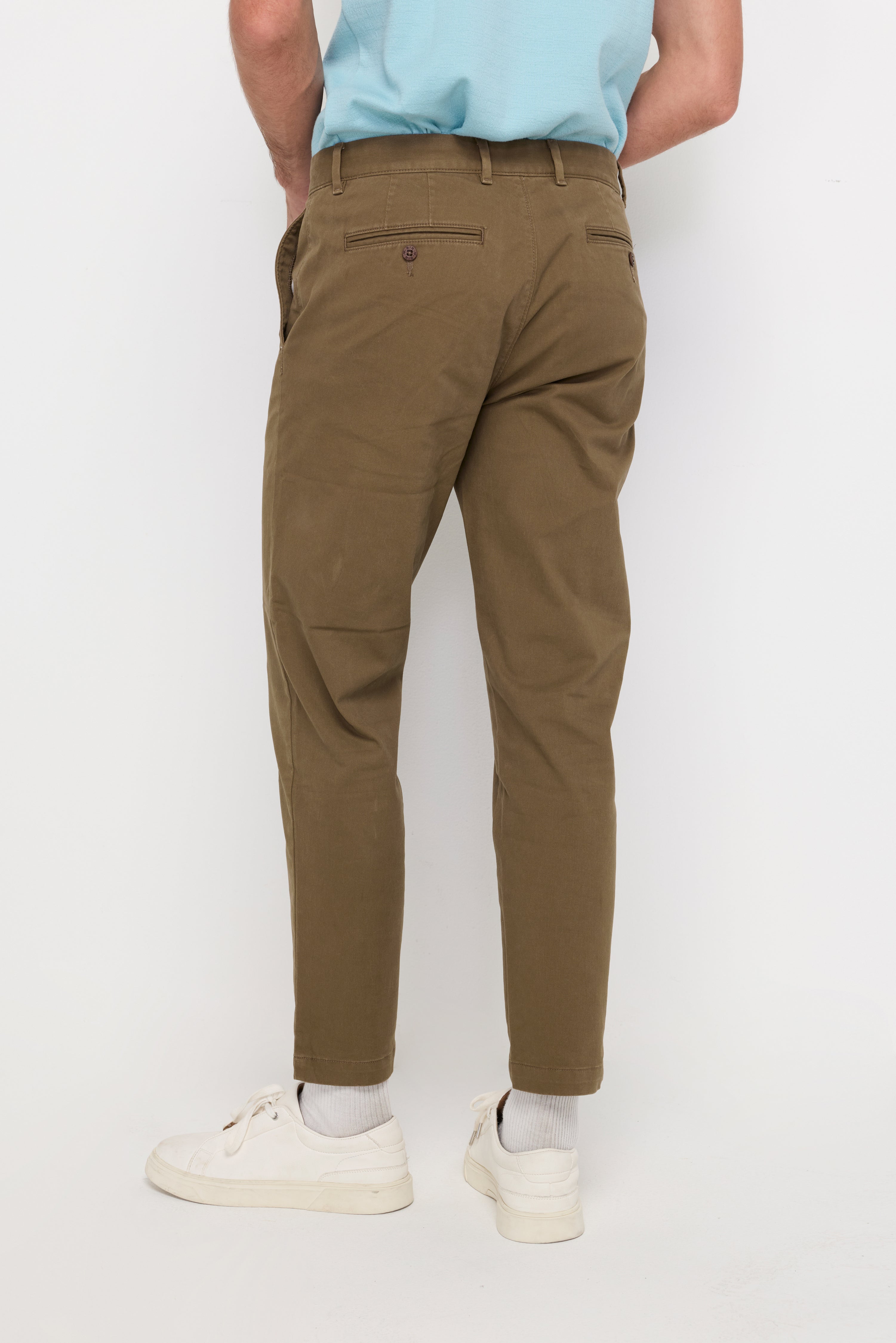 SLIM-FIT COTTON TROUSERS