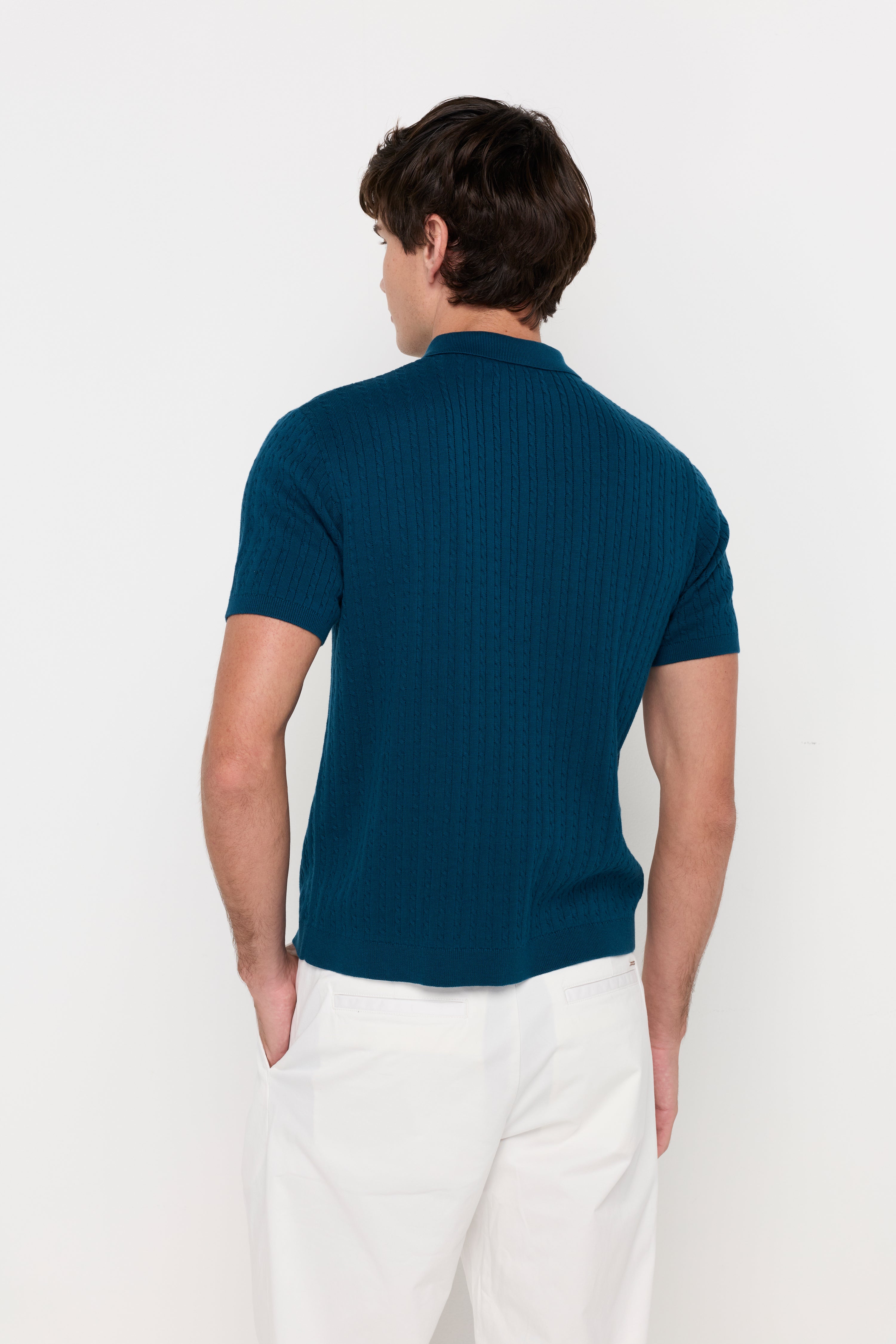 TEXTURED KNIT POLO SHIRT