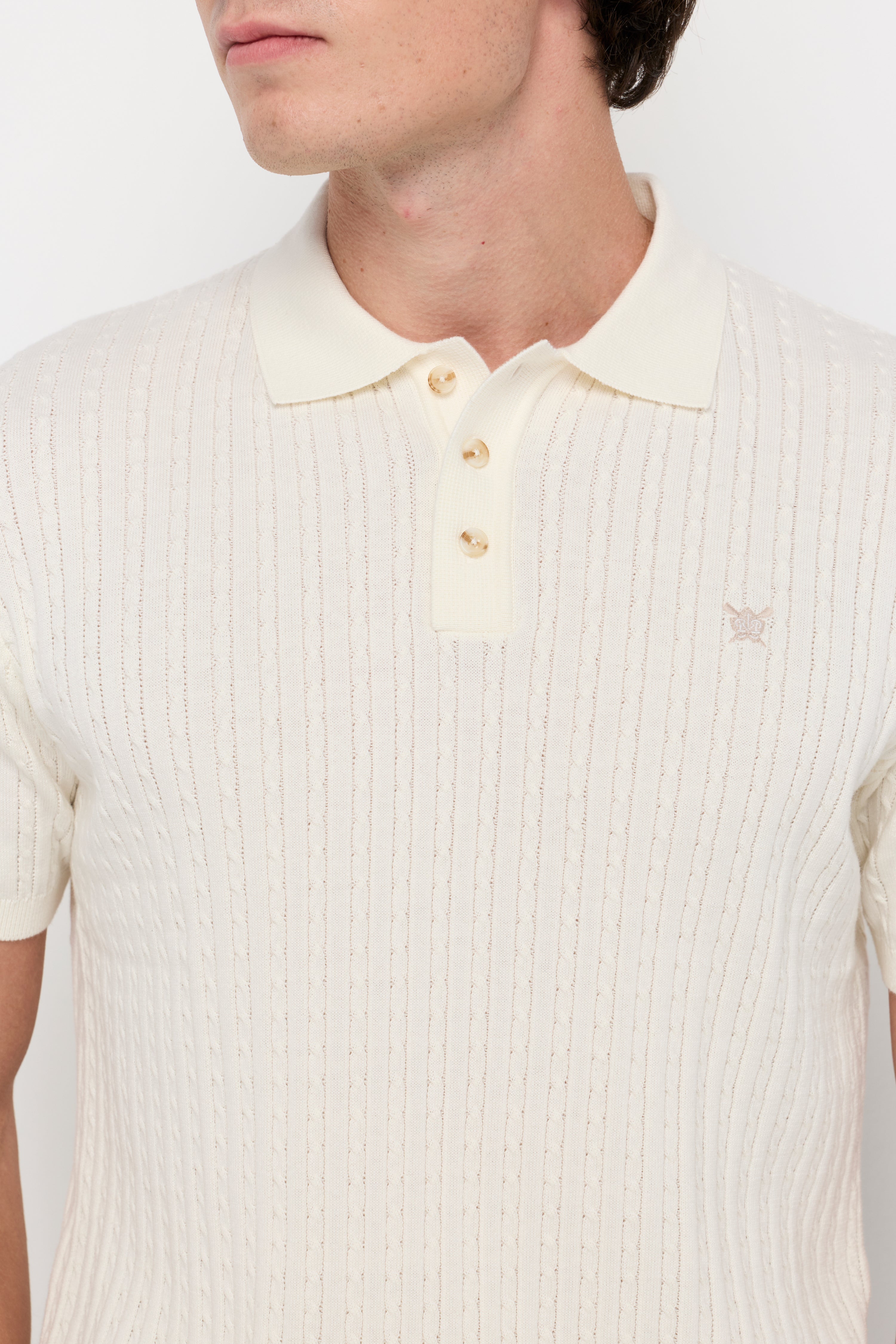 TEXTURED KNIT POLO SHIRT