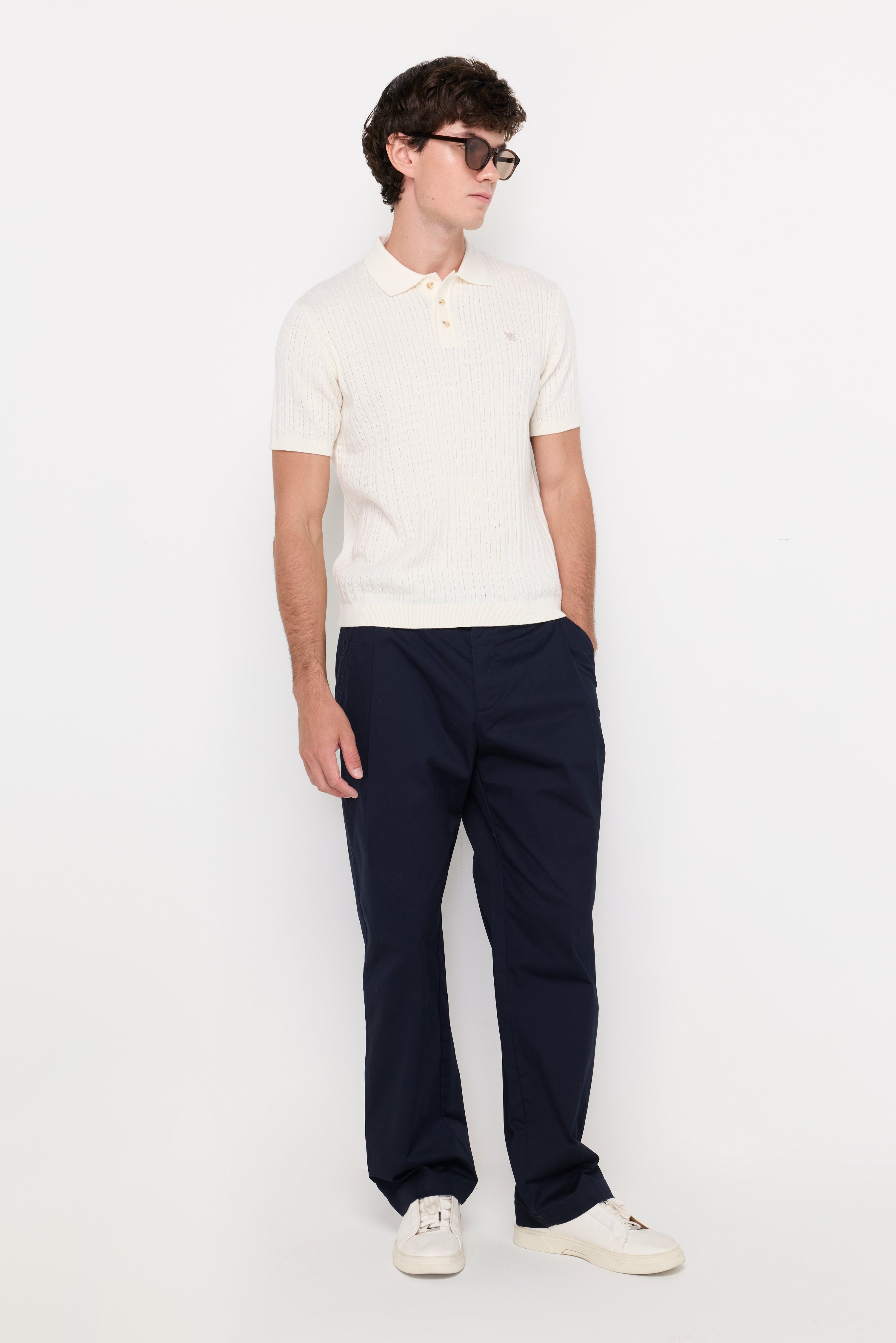 TEXTURED KNIT POLO SHIRT