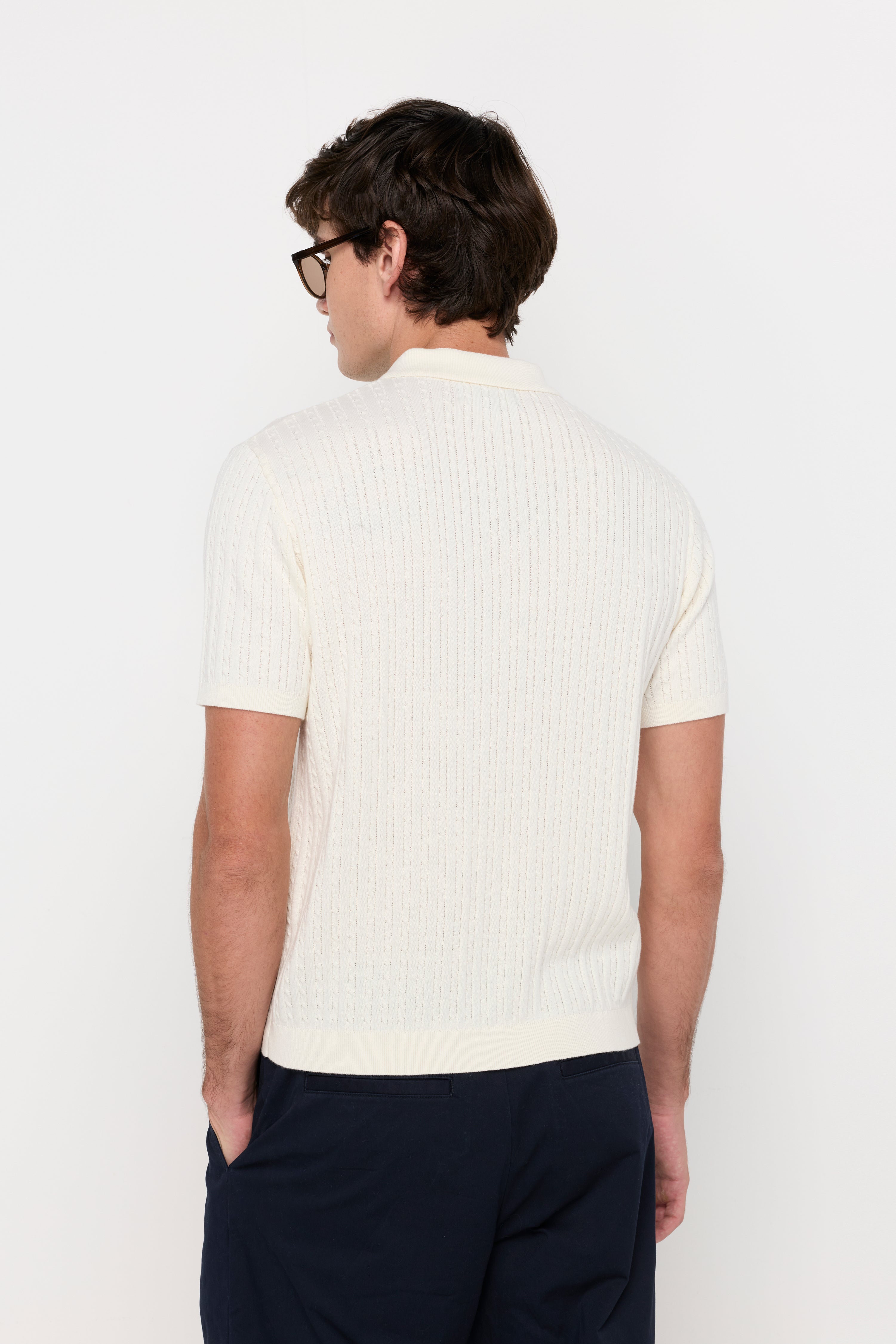 TEXTURED KNIT POLO SHIRT