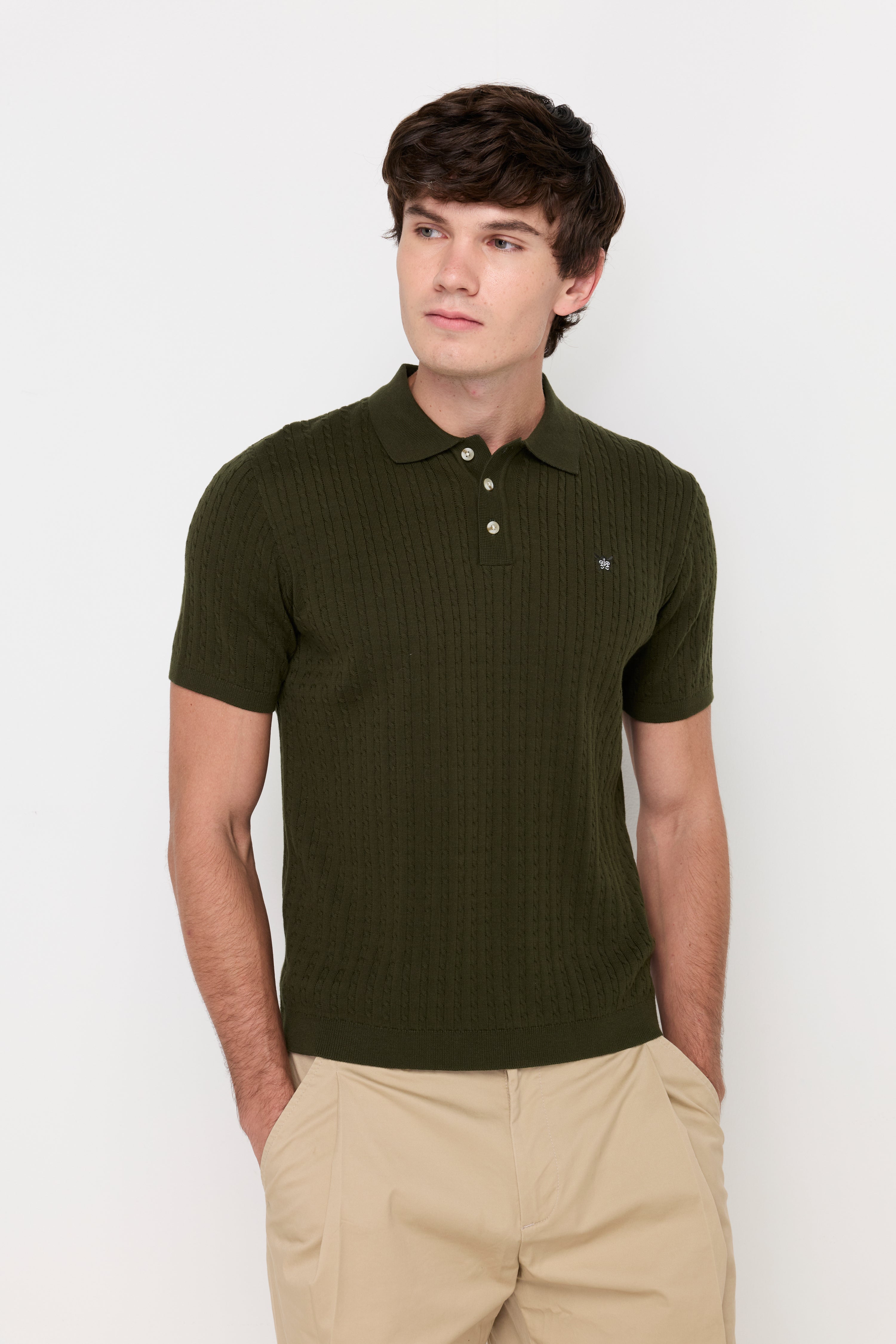 TEXTURED KNIT POLO SHIRT