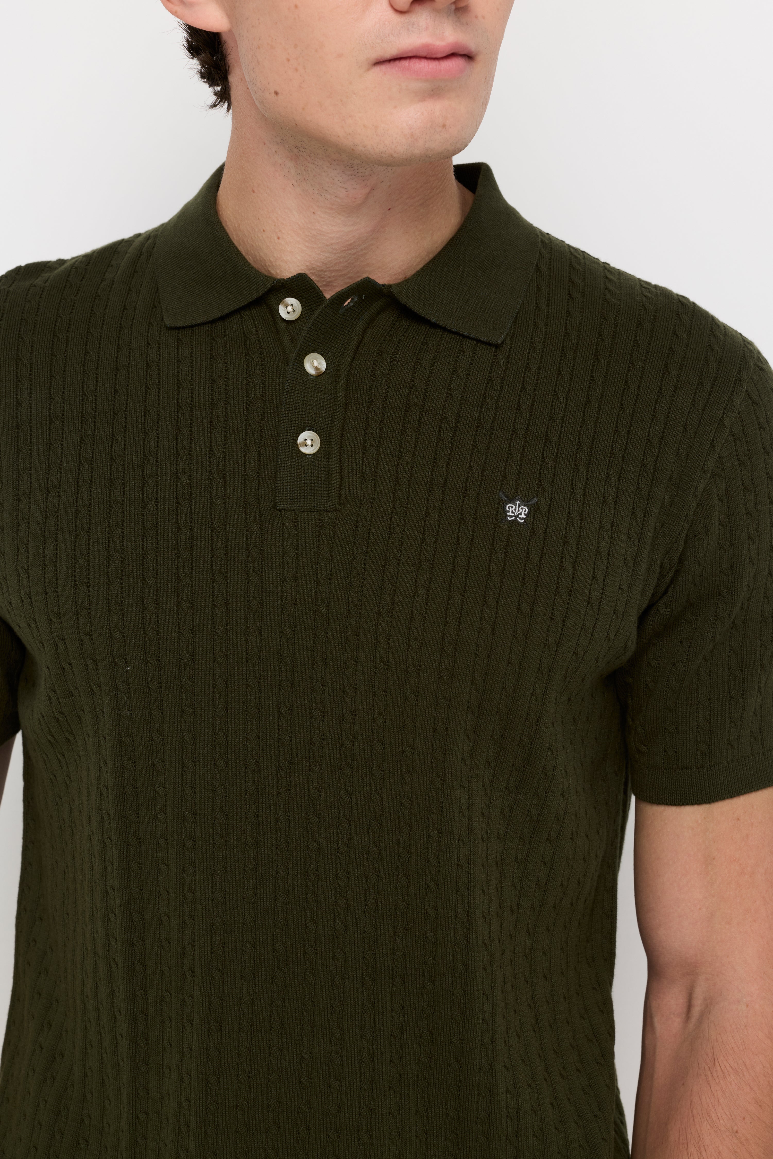 TEXTURED KNIT POLO SHIRT