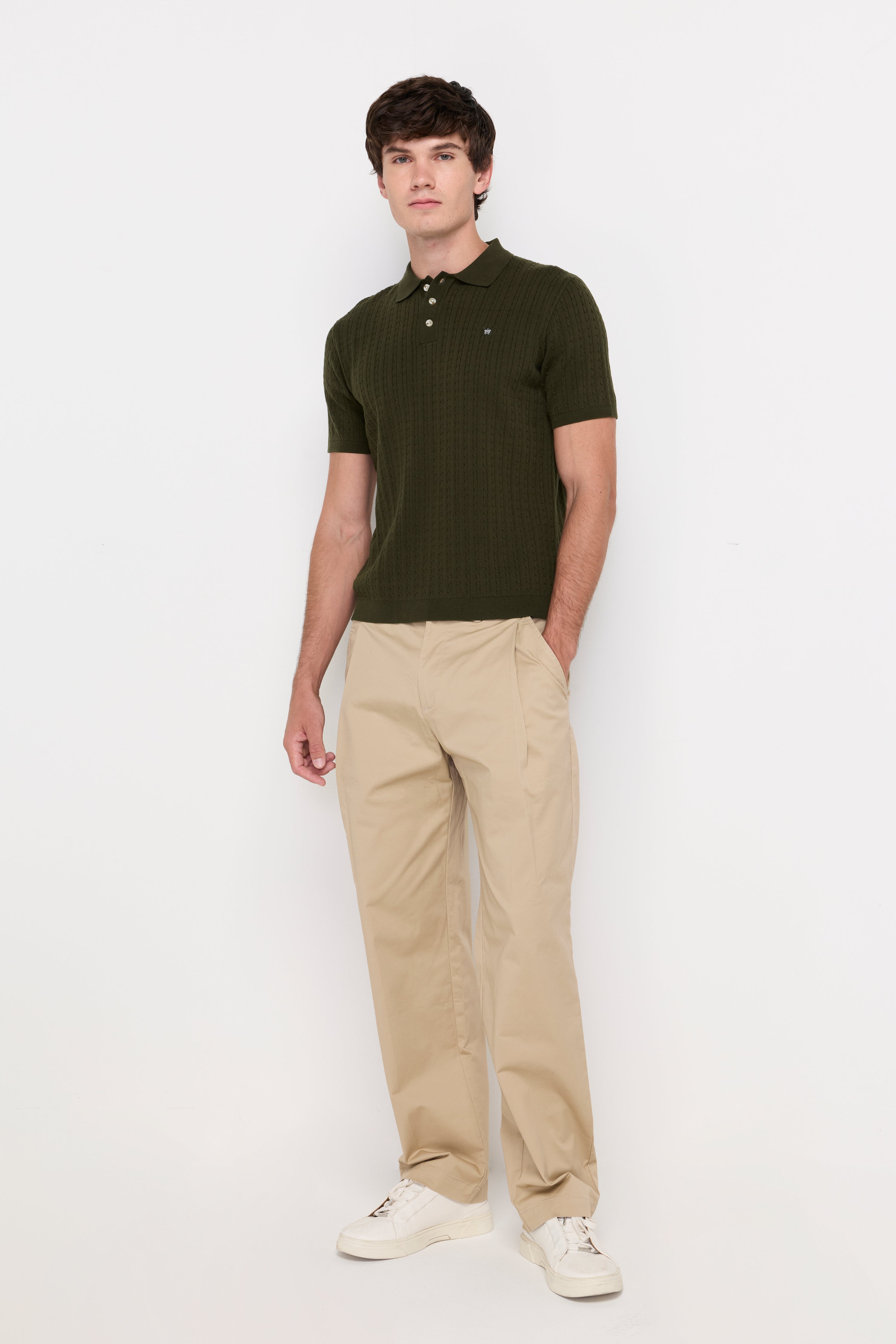 TEXTURED KNIT POLO SHIRT