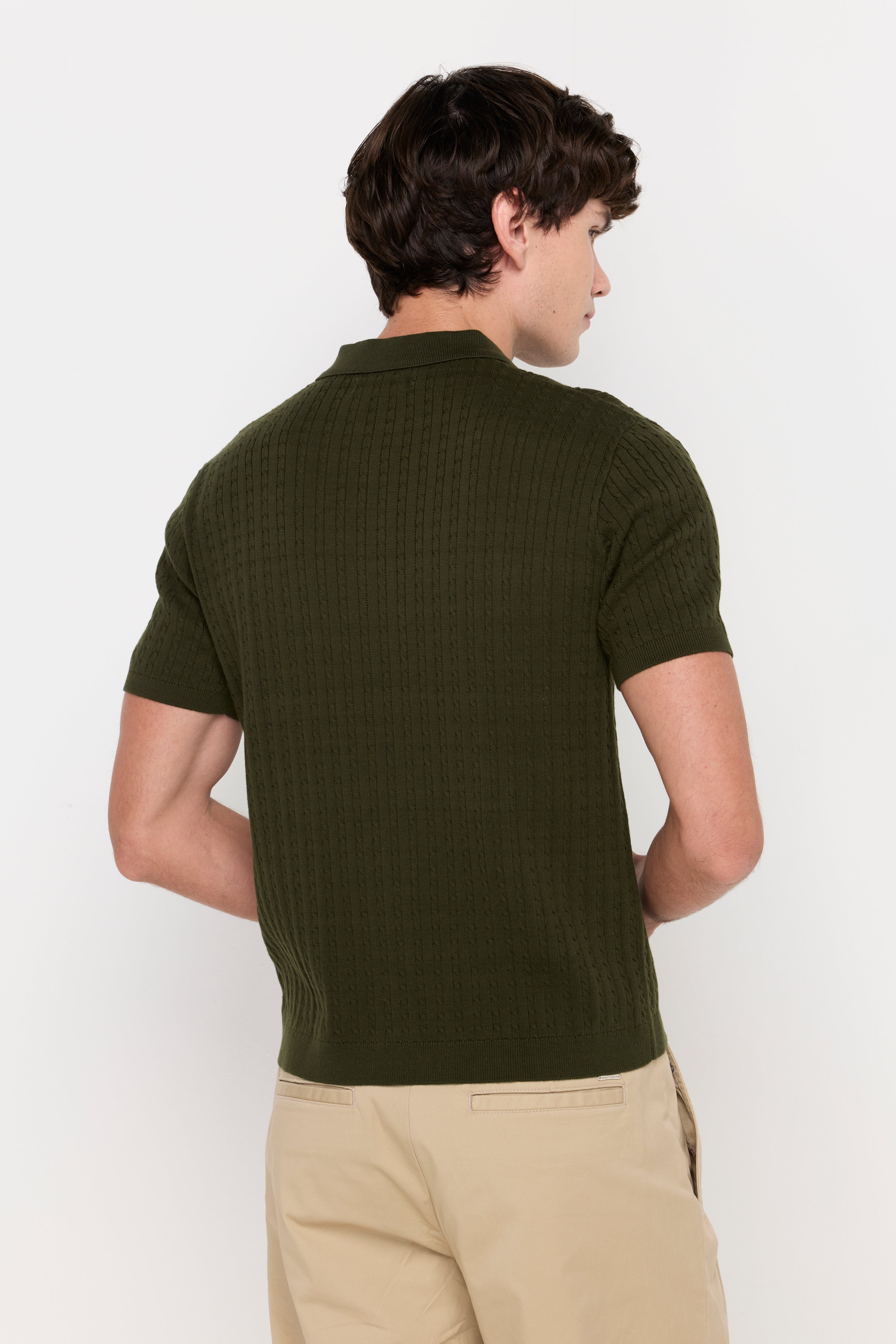 TEXTURED KNIT POLO SHIRT