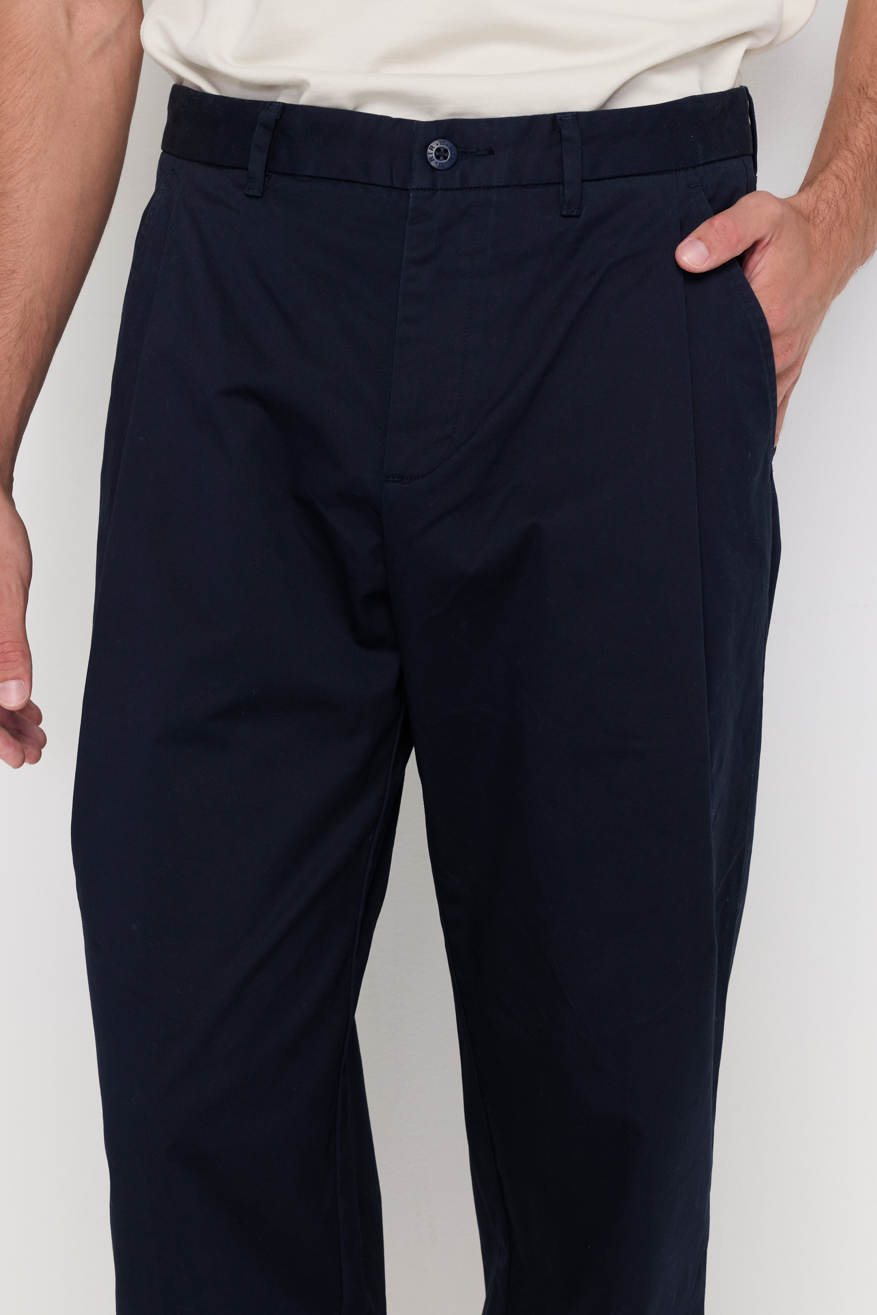ESSENTIAL STRAIGHT-LEG COTTON TROUSERS