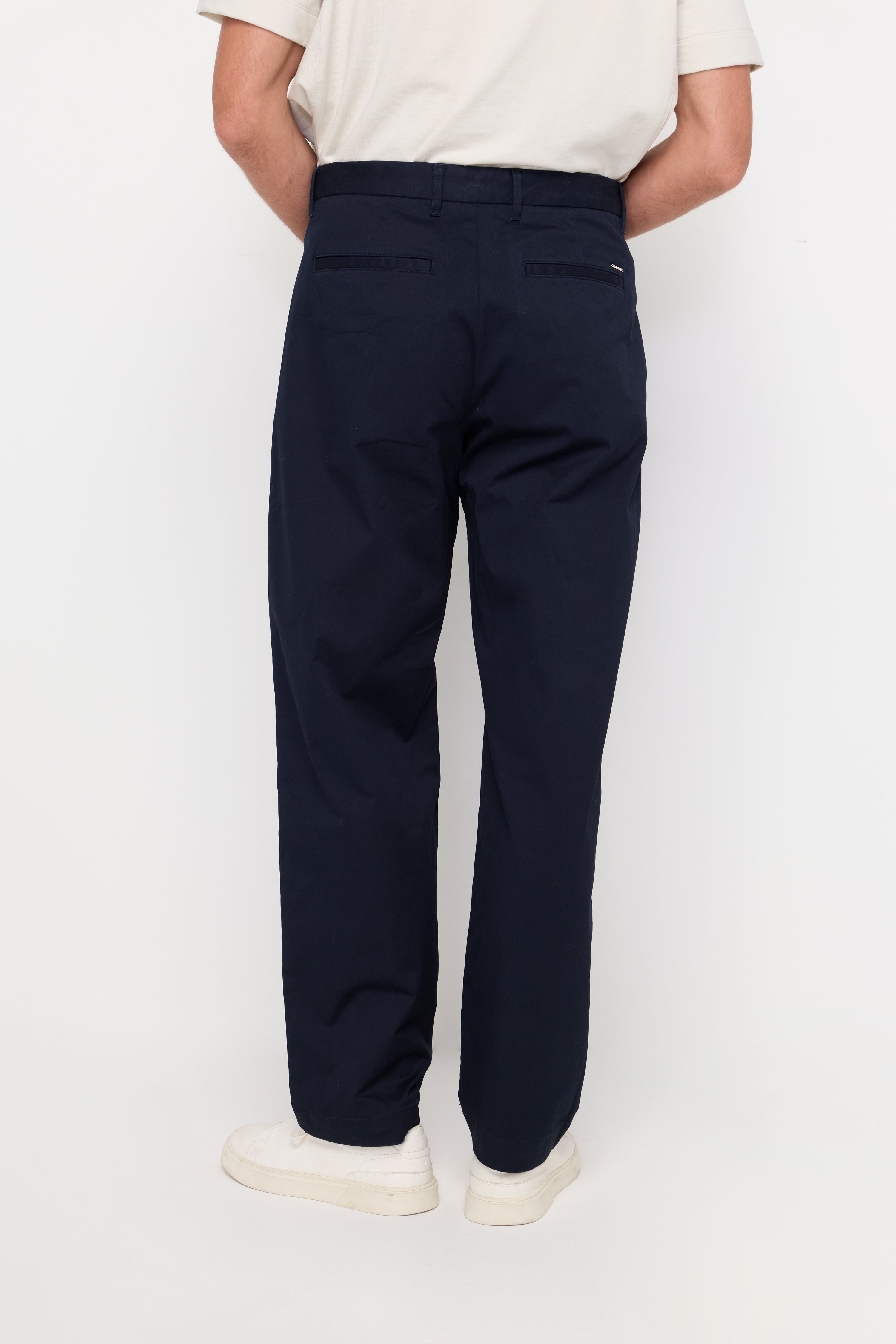 ESSENTIAL STRAIGHT-LEG COTTON TROUSERS