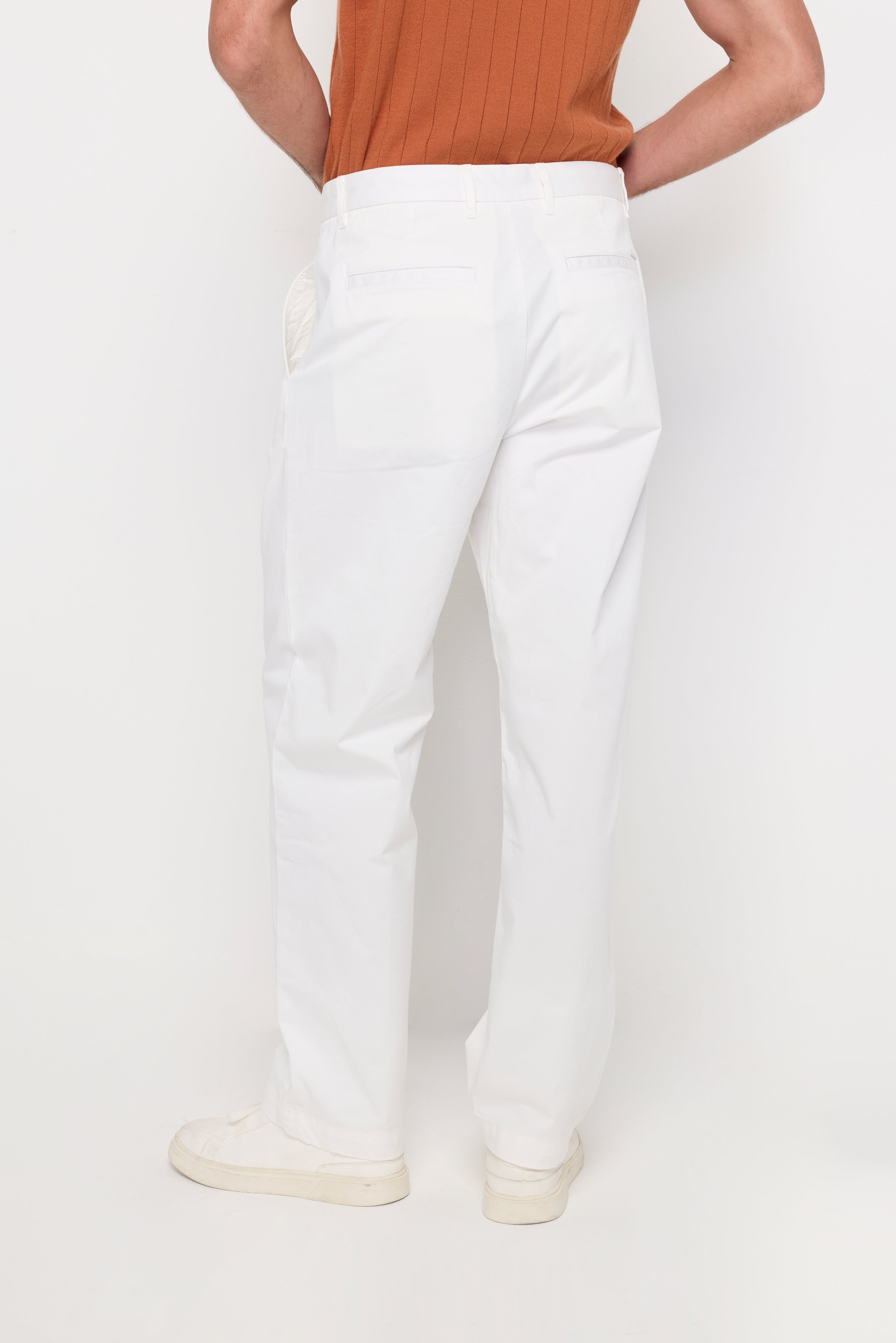 ESSENTIAL STRAIGHT-LEG COTTON TROUSERS