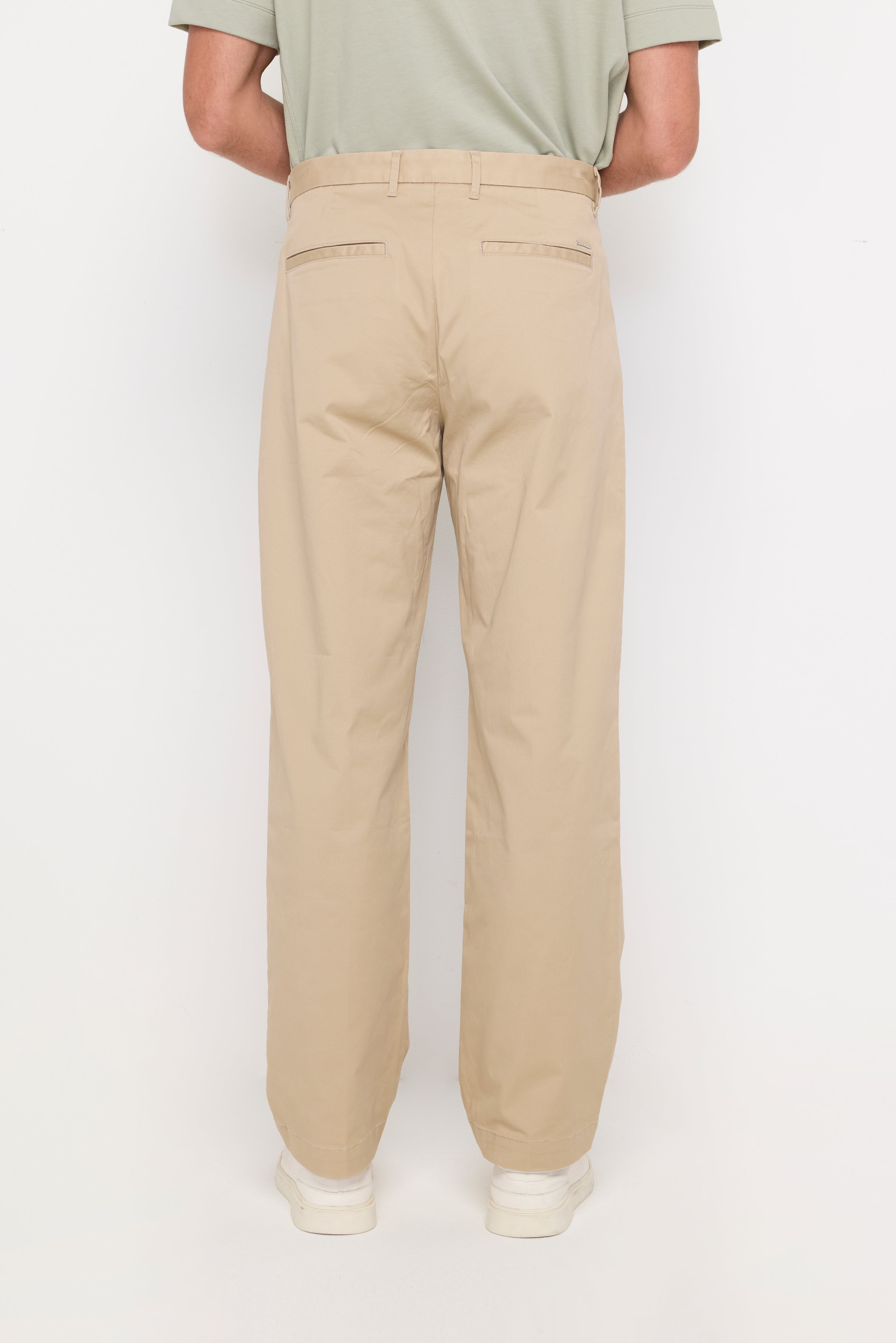 ESSENTIAL STRAIGHT-LEG COTTON TROUSERS