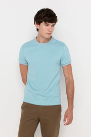 CONTRAST TRIM KNIT TEE