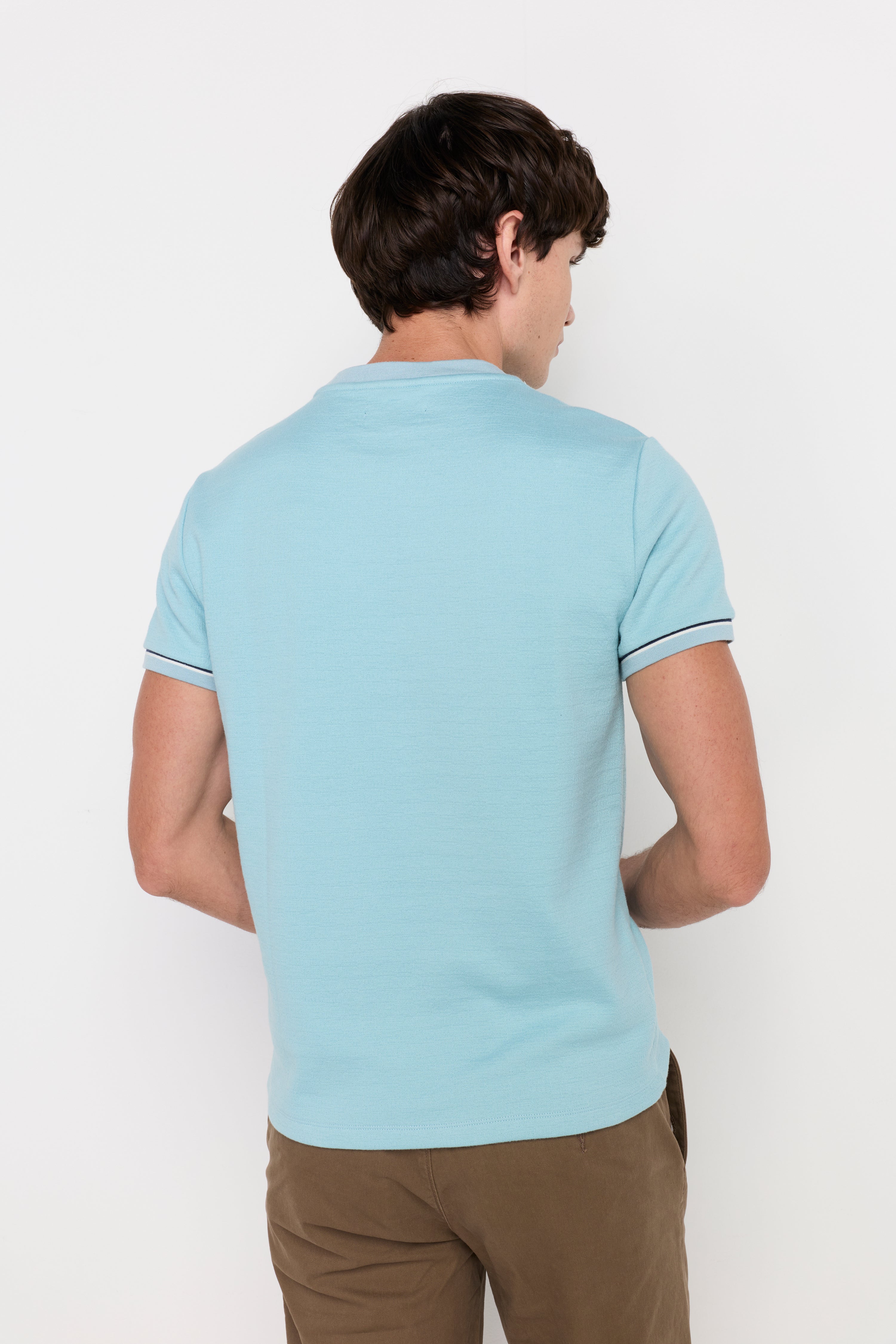 CONTRAST TRIM KNIT TEE