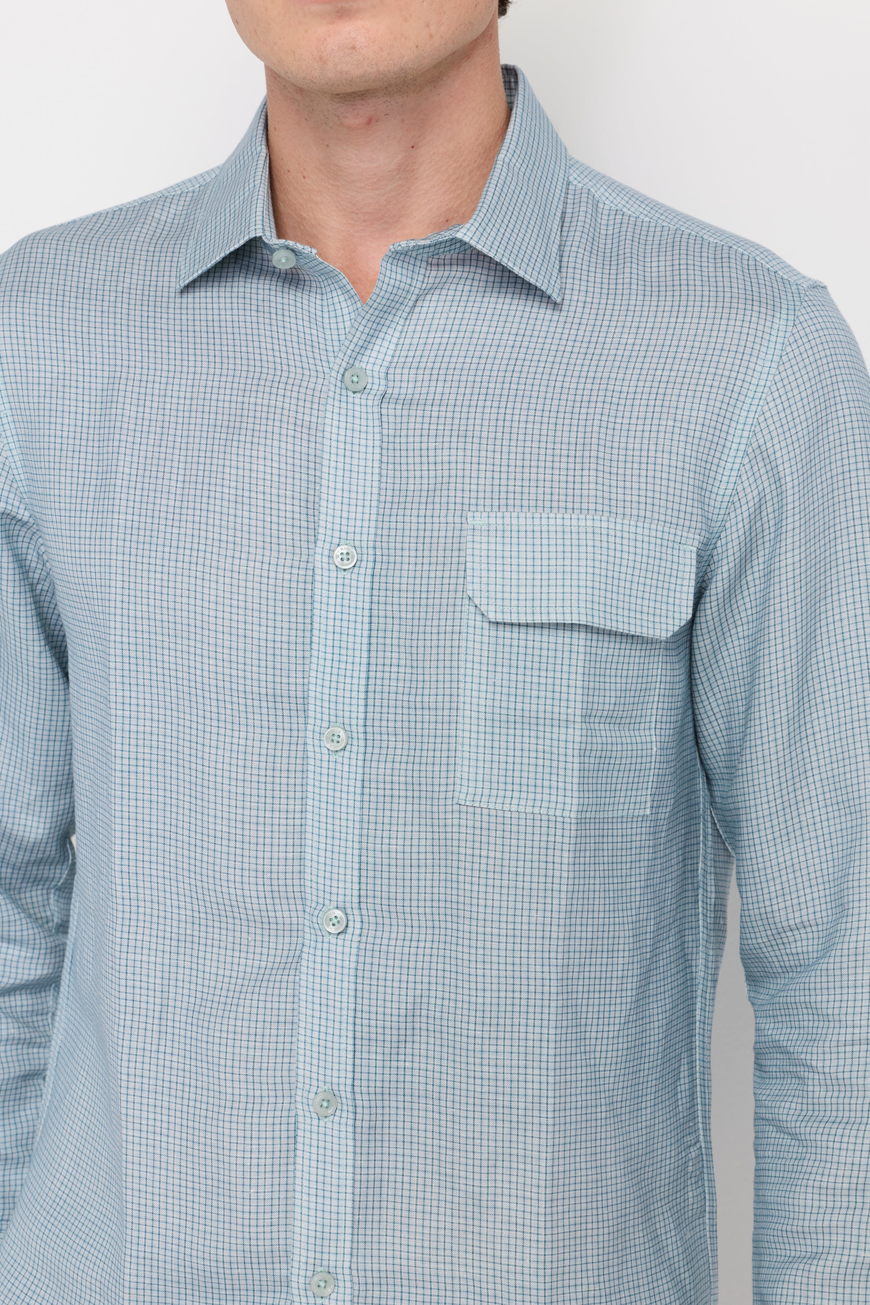 TEXTURED LONG-SLEEVE SHIRT