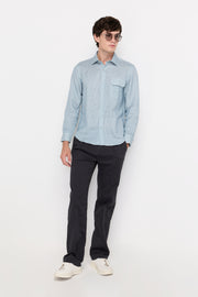 MICRO-TEXTURED STRAIGHT-LEG TROUSERS