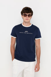 CONTRAST TRIM LOGO KNIT TEE