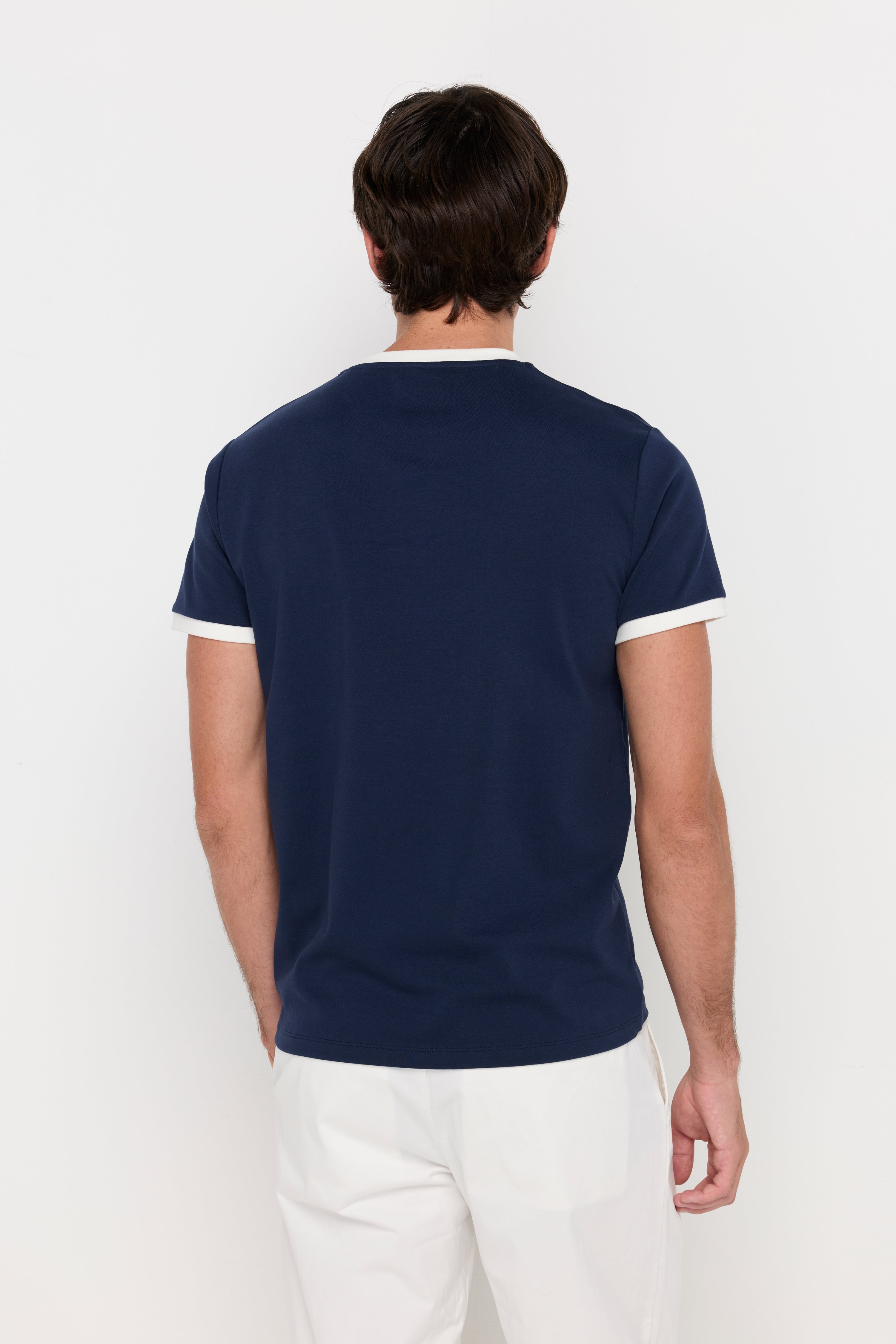 CONTRAST TRIM LOGO KNIT TEE