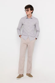 TEXTURED STRAIGHT-LEG TROUSERS
