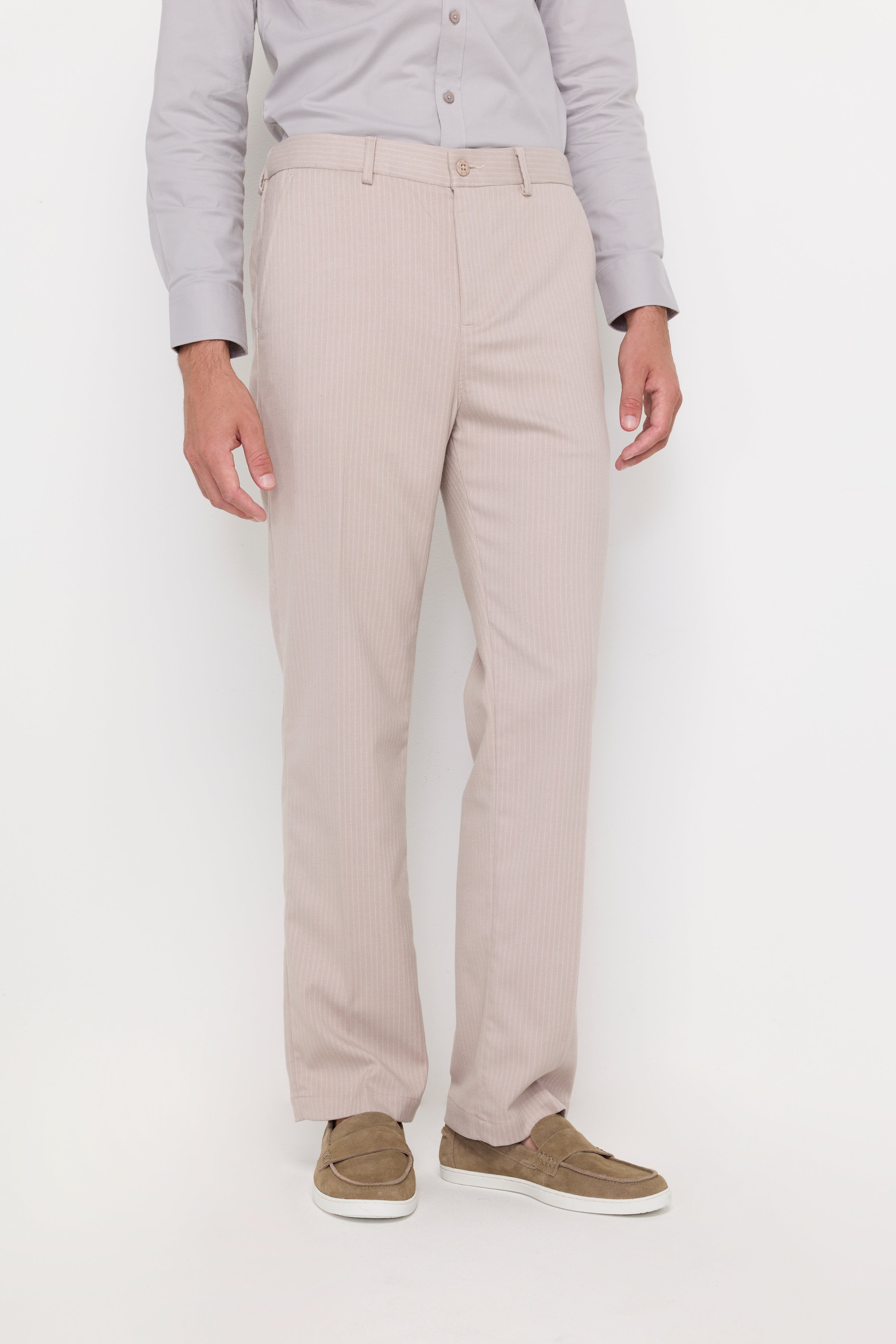 TEXTURED STRAIGHT-LEG TROUSERS