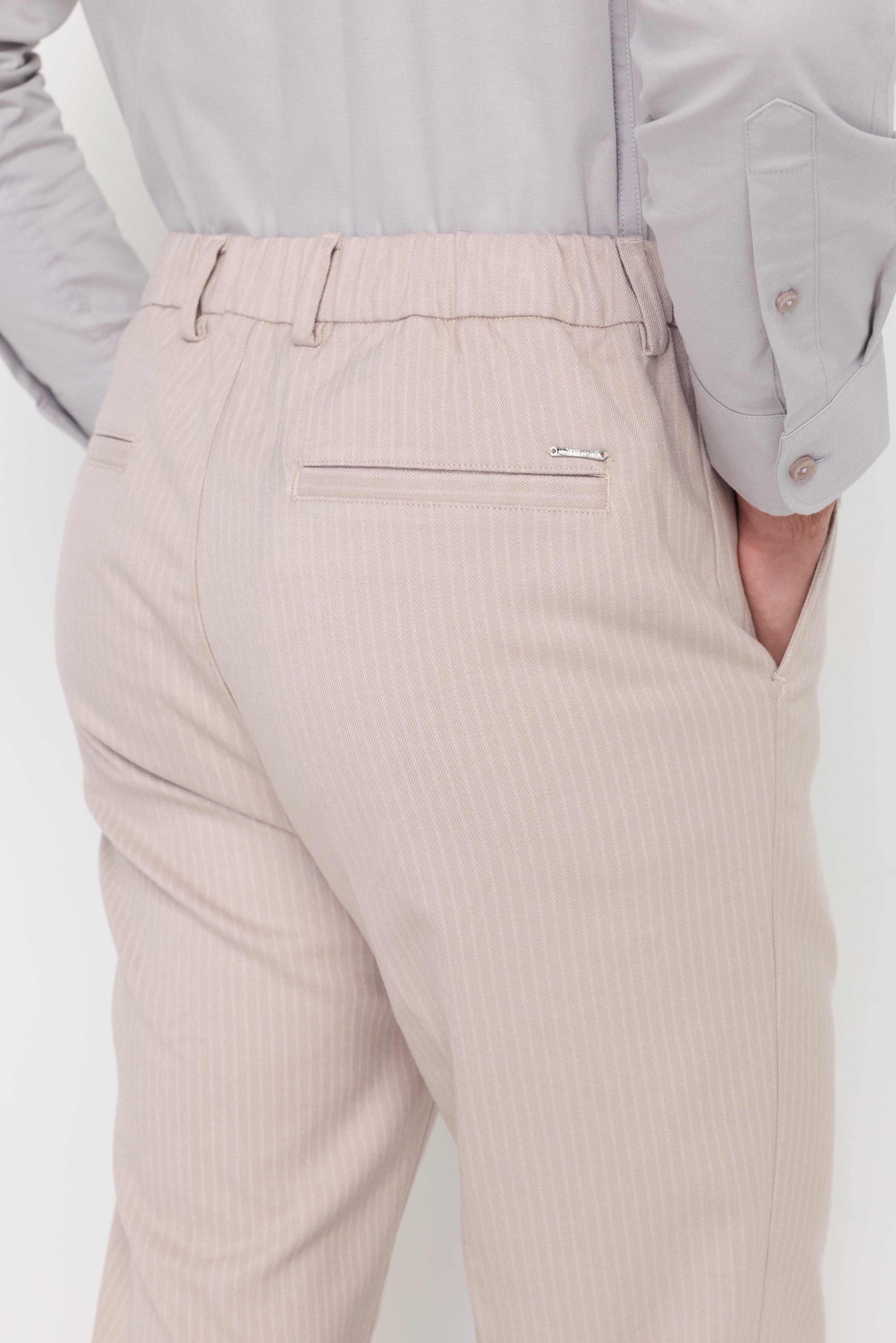 TEXTURED STRAIGHT-LEG TROUSERS