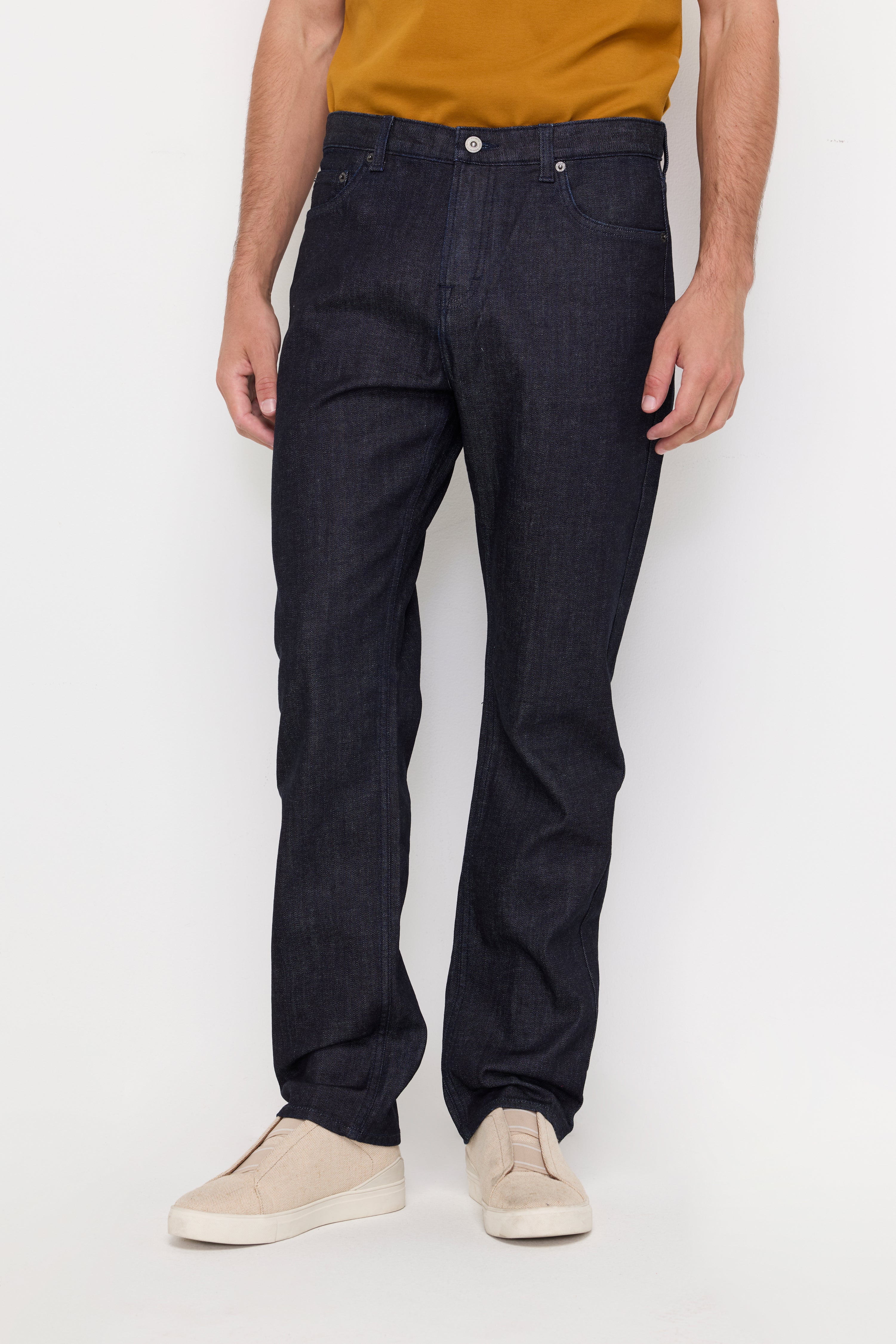 TEXTURED STRAIGHT-LEG JEAN PANTS