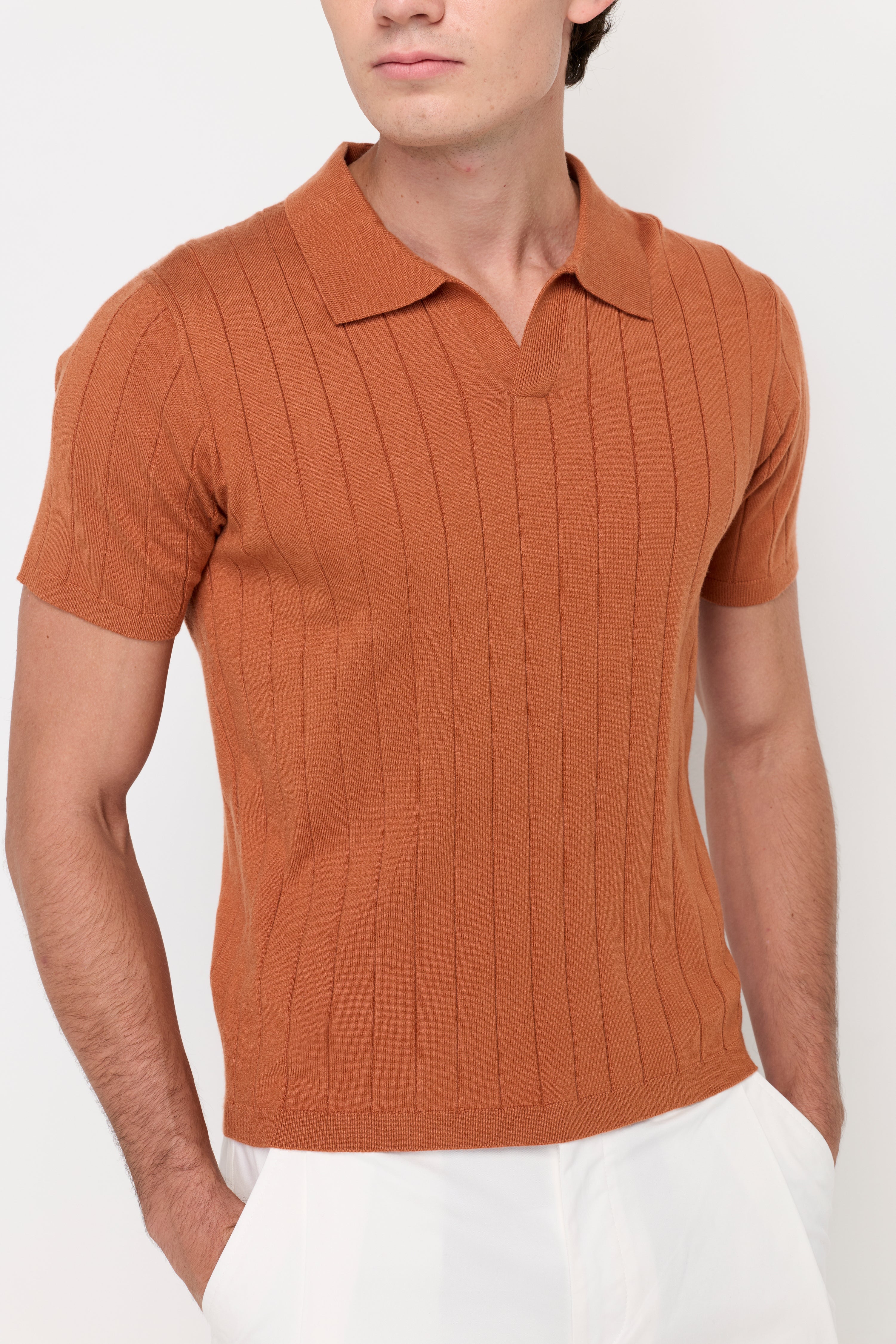 VERTICAL TEXTURED KNIT POLO