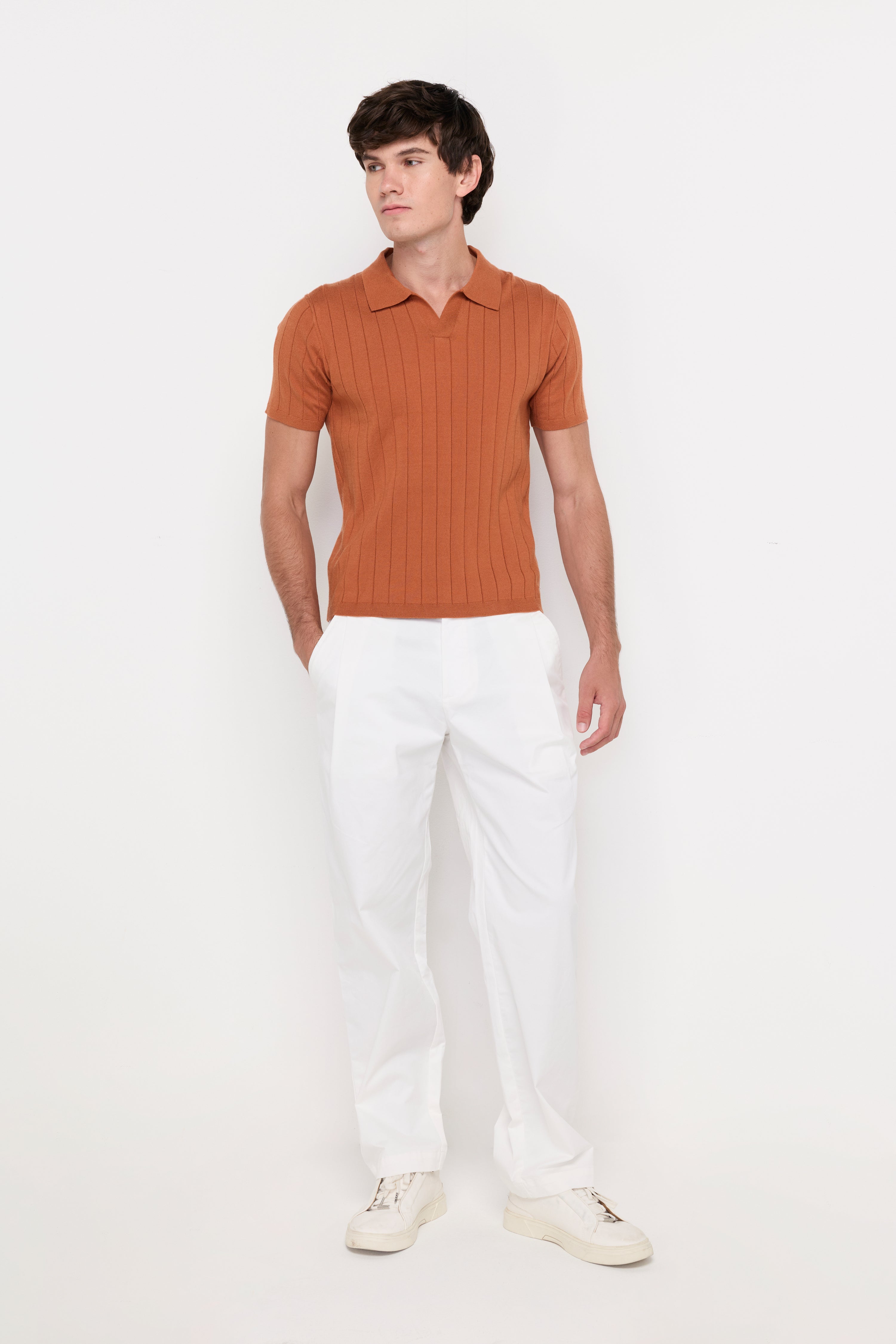 VERTICAL TEXTURED KNIT POLO