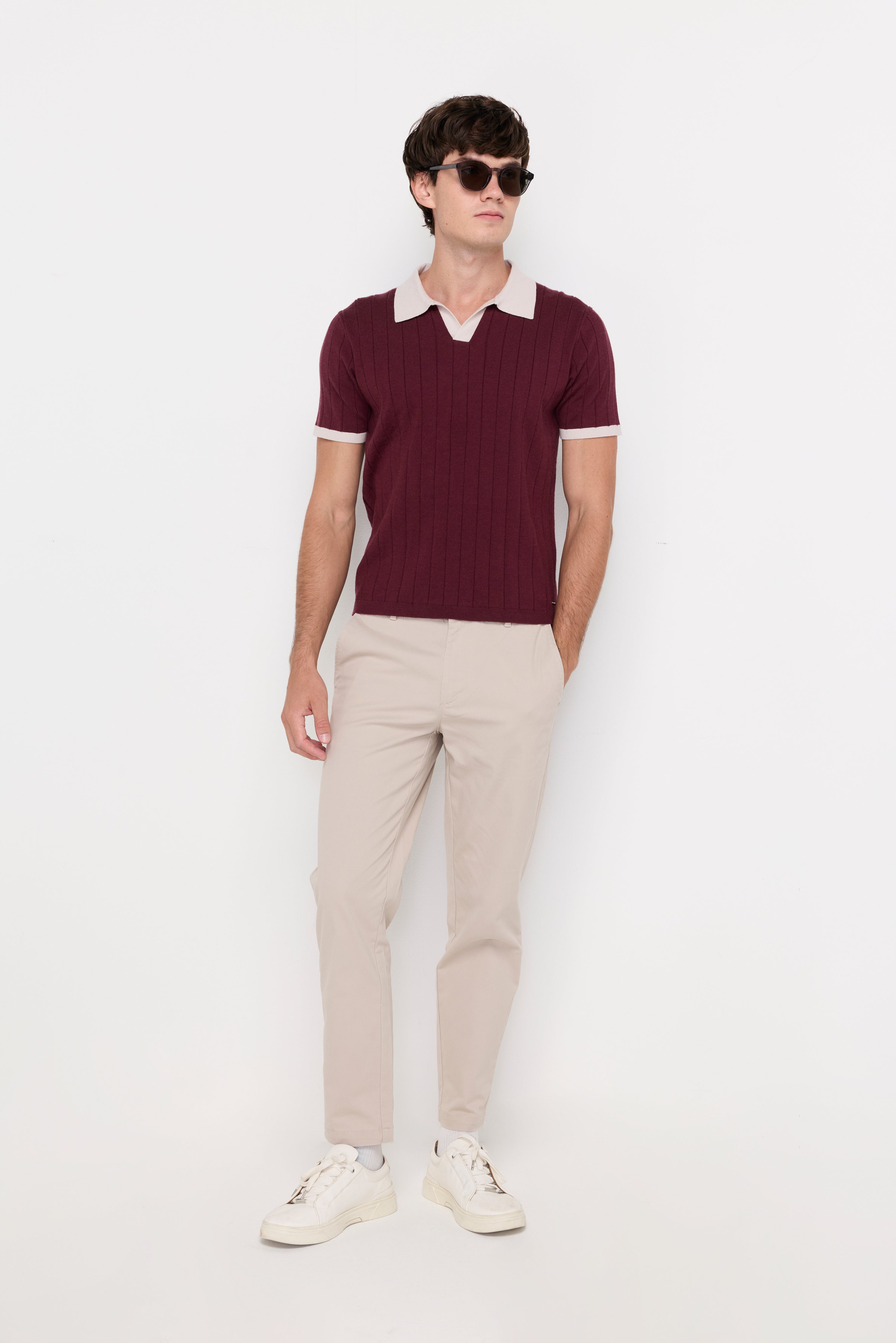 VERTICAL TEXTURED KNIT POLO