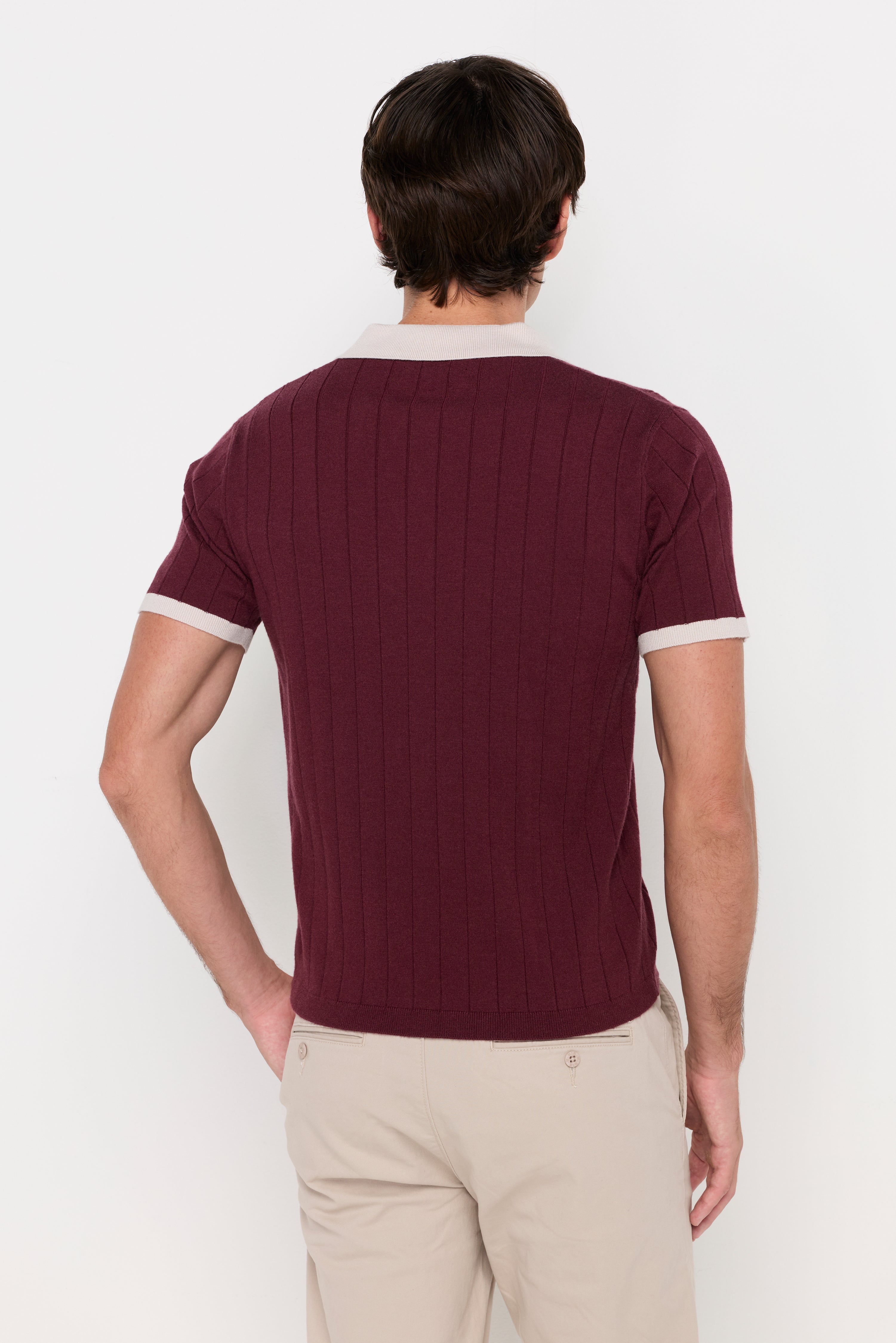 VERTICAL TEXTURED KNIT POLO