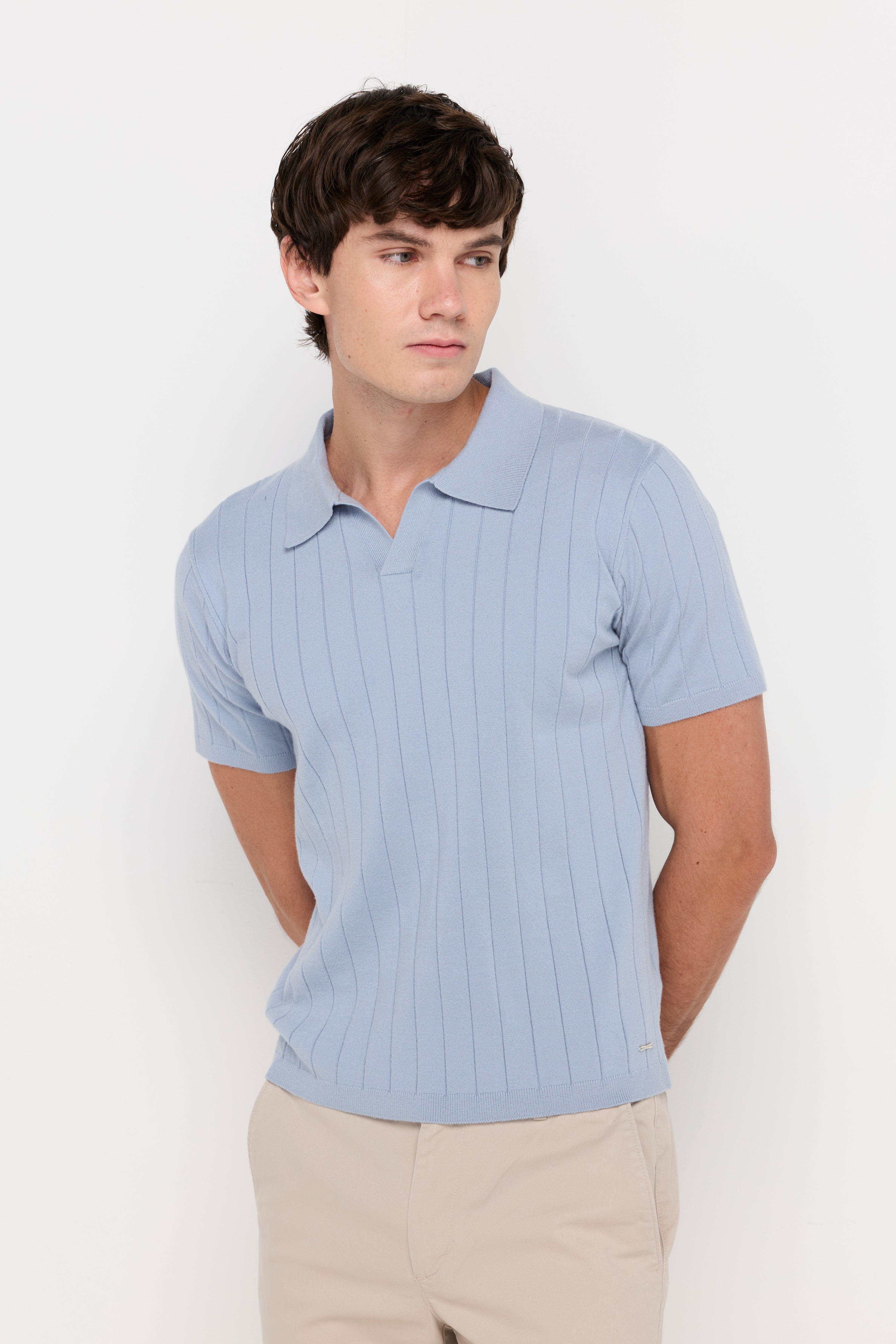 VERTICAL TEXTURED KNIT POLO