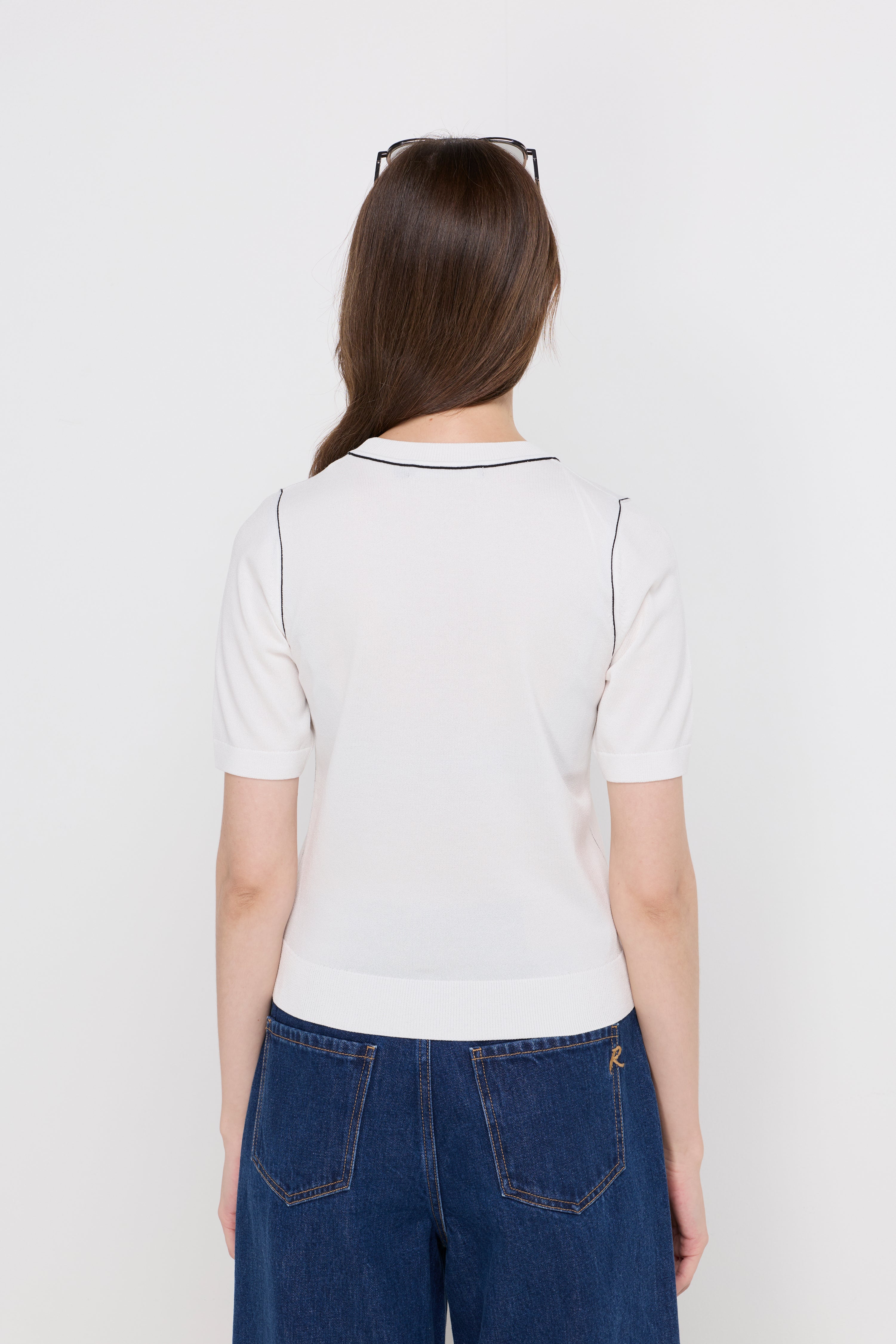 CONTRAST TRIM KNIT TOP