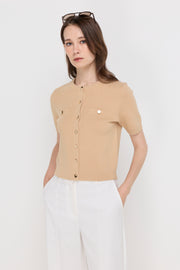 BUTTON DETAIL KNIT CARDIGAN TOP