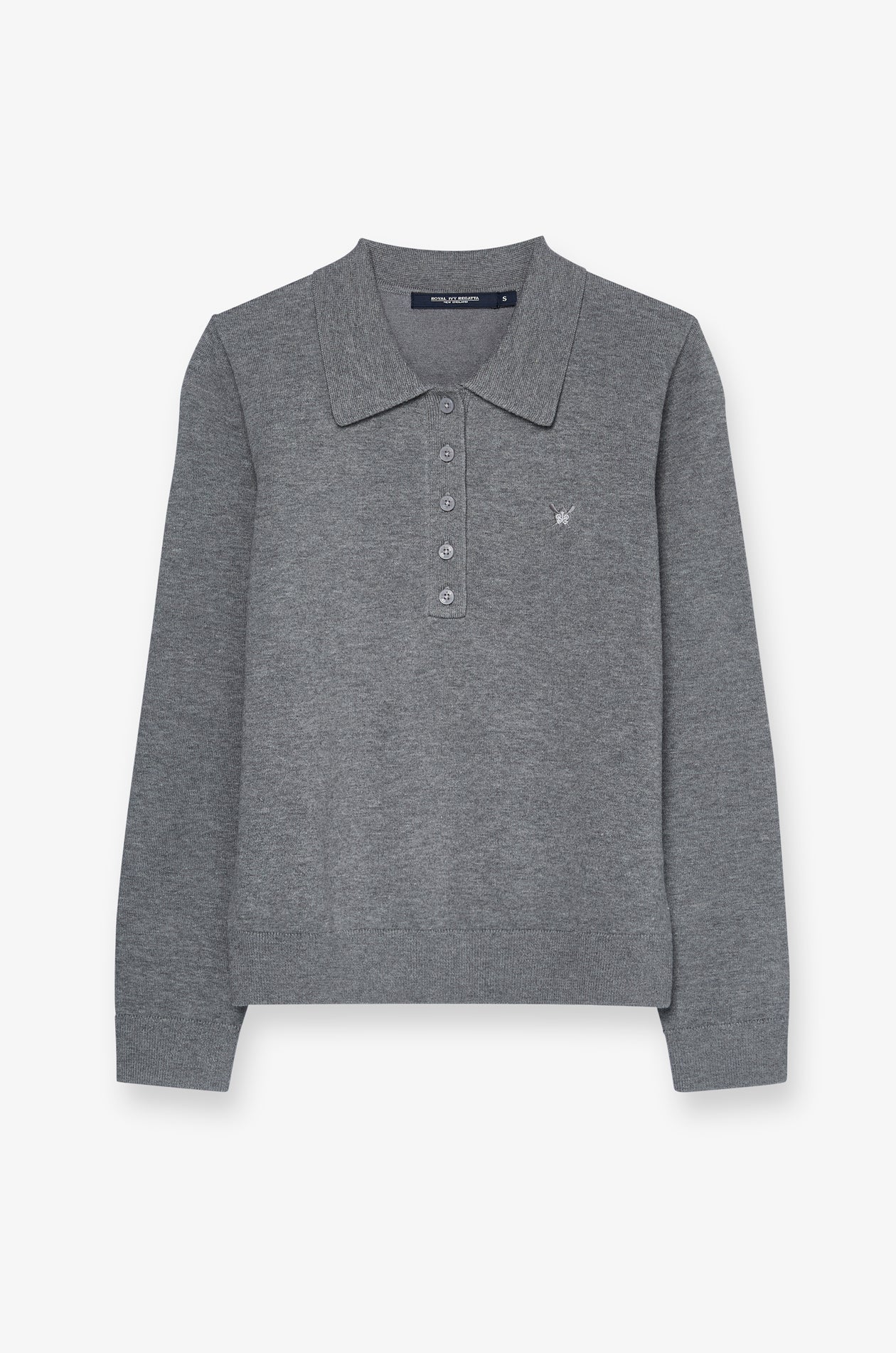EMBROIDERED KNIT POLO SWEATER