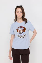 PREPSTER DOG GRAPHIC FRENCH TERRY T-SHIRT