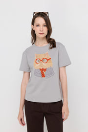 DAPPER CAT FRENCH TERRY T-SHIRT