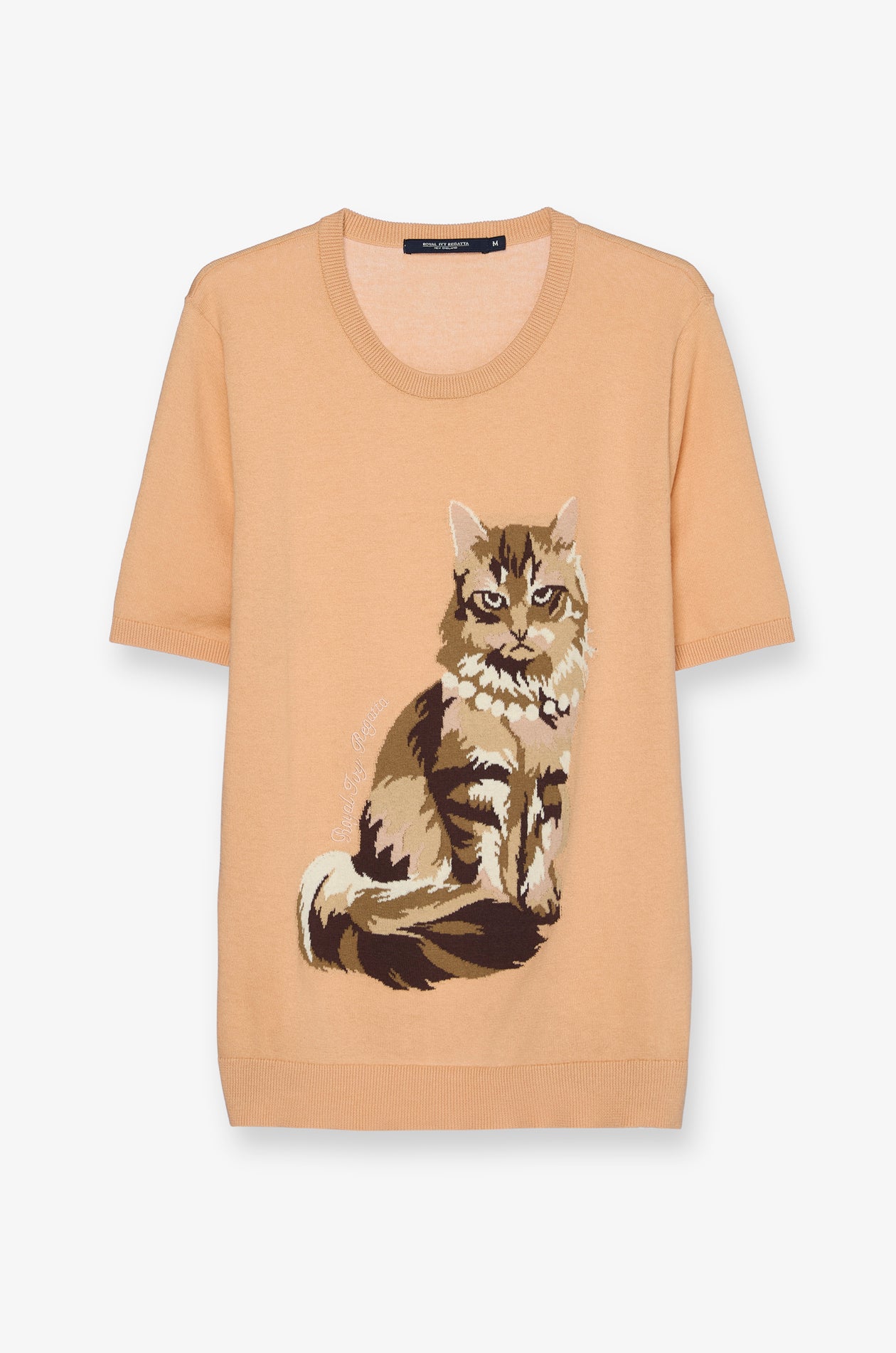 ELEGANT CAT INTARSIA KNIT TOP