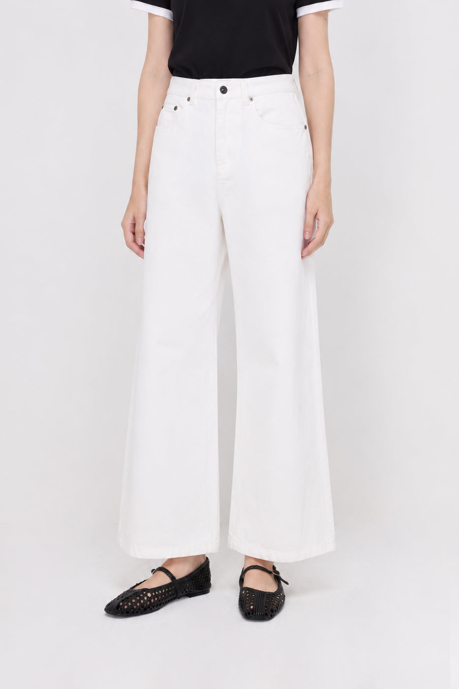 ESSENTIAL WIDE-LEG DENIM TROUSERS